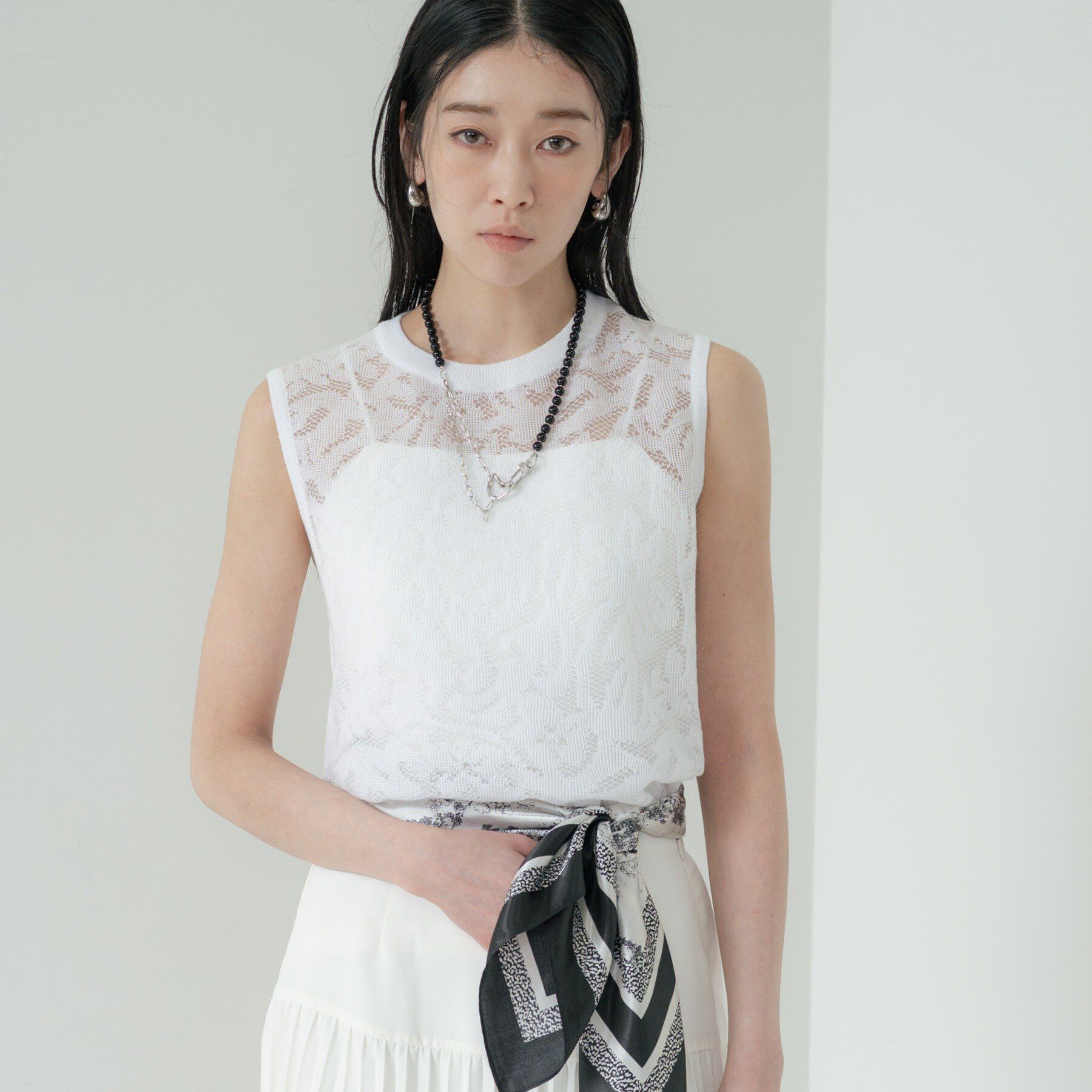 GALLEST「スリーブレスレースニット」|ニット・セーター|