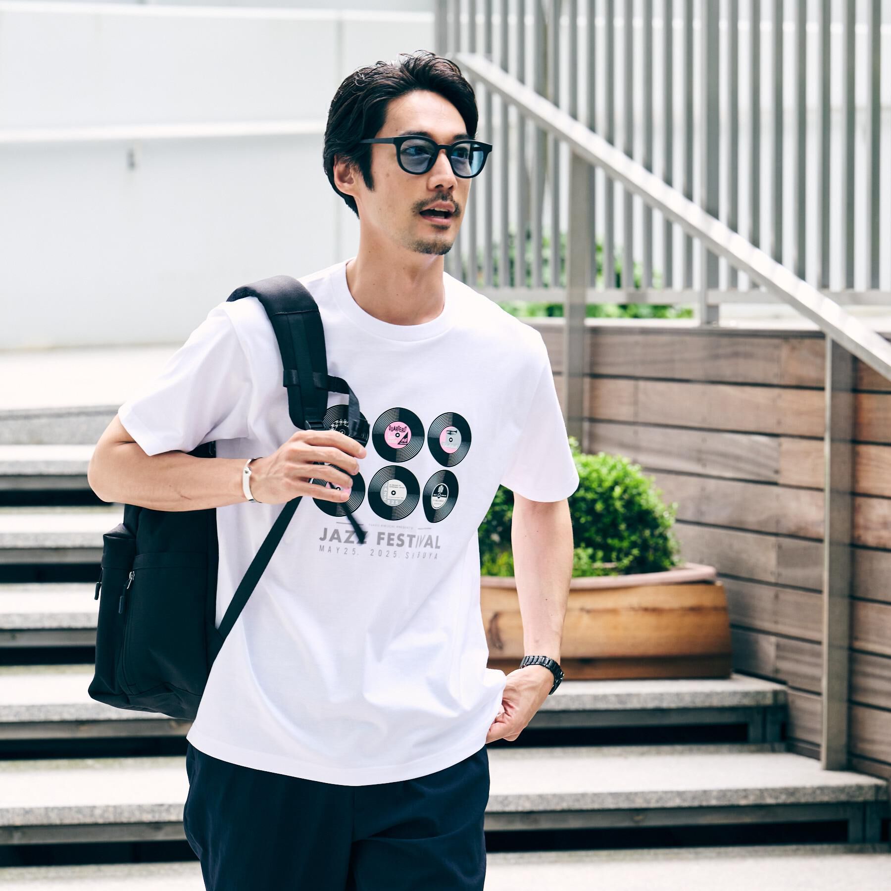 TAKEO KIKUCHI「レコードプリント 天竺 Tシャツ」|Tシャツ・カットソー|