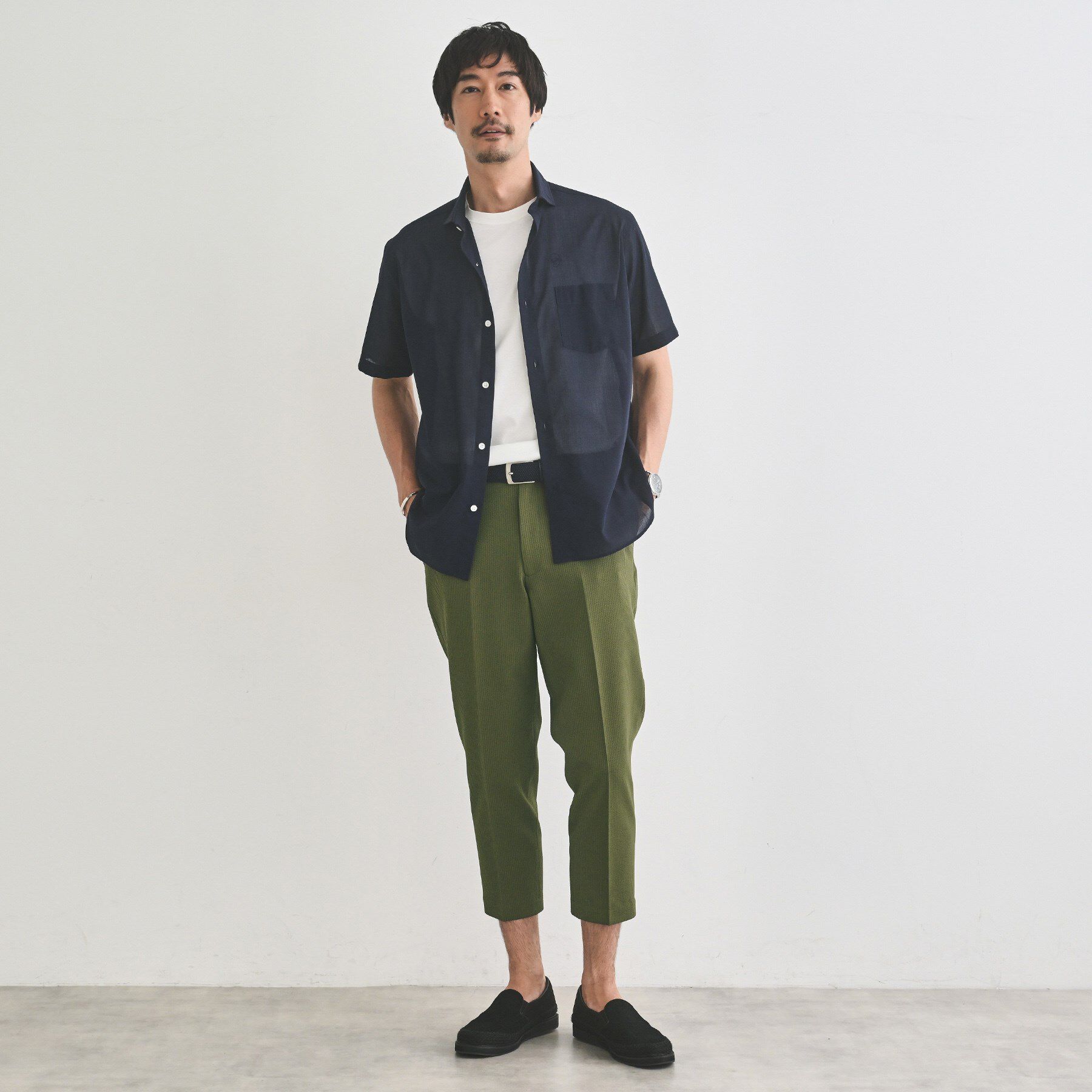 TAKEO KIKUCHI「サッカーストライプ サイドゴアウエスト 8分丈 パンツ」|その他|