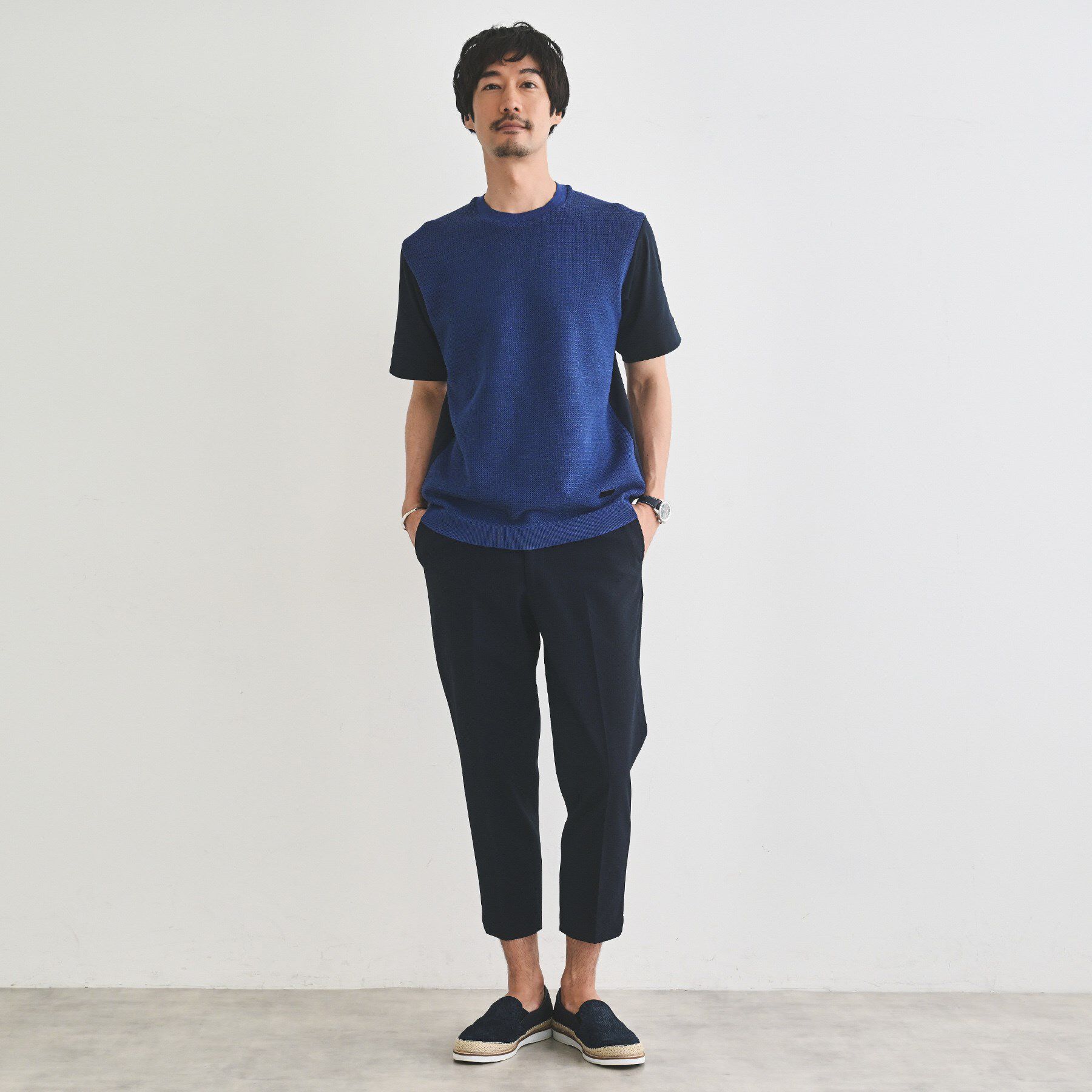 TAKEO KIKUCHI「サッカーストライプ サイドゴアウエスト 8分丈 パンツ」|その他|