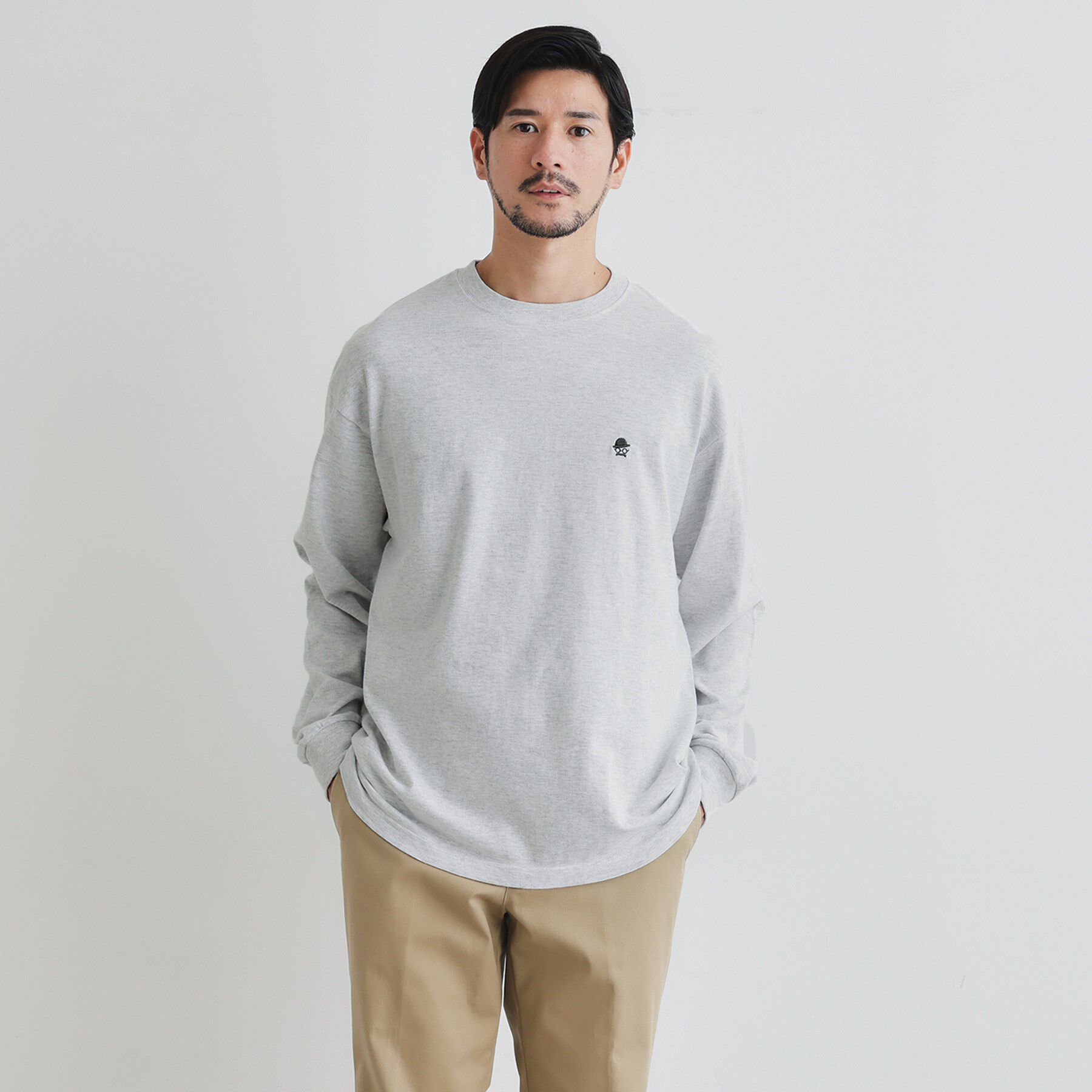 TAKEO KIKUCHI「【LIMITED】ワンポイント刺繍 長袖Tシャツ」|Tシャツ・カットソー|