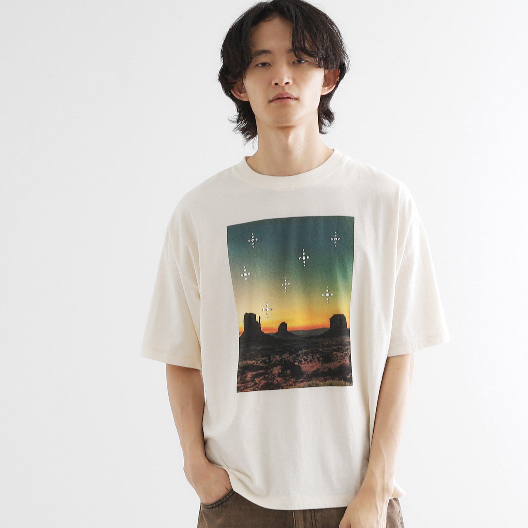 tk.TAKEO KIKUCHI「ウェスタンフォトスタッズTシャツ」|Tシャツ・カットソー|