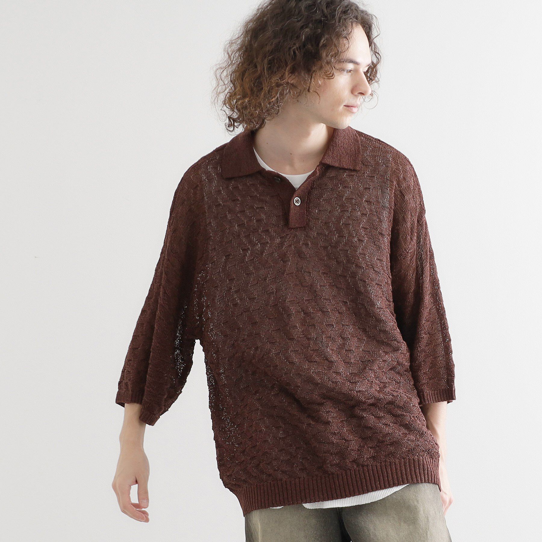 tk.TAKEO KIKUCHI「ストローヤーンポロニット」|ニット・セーター|