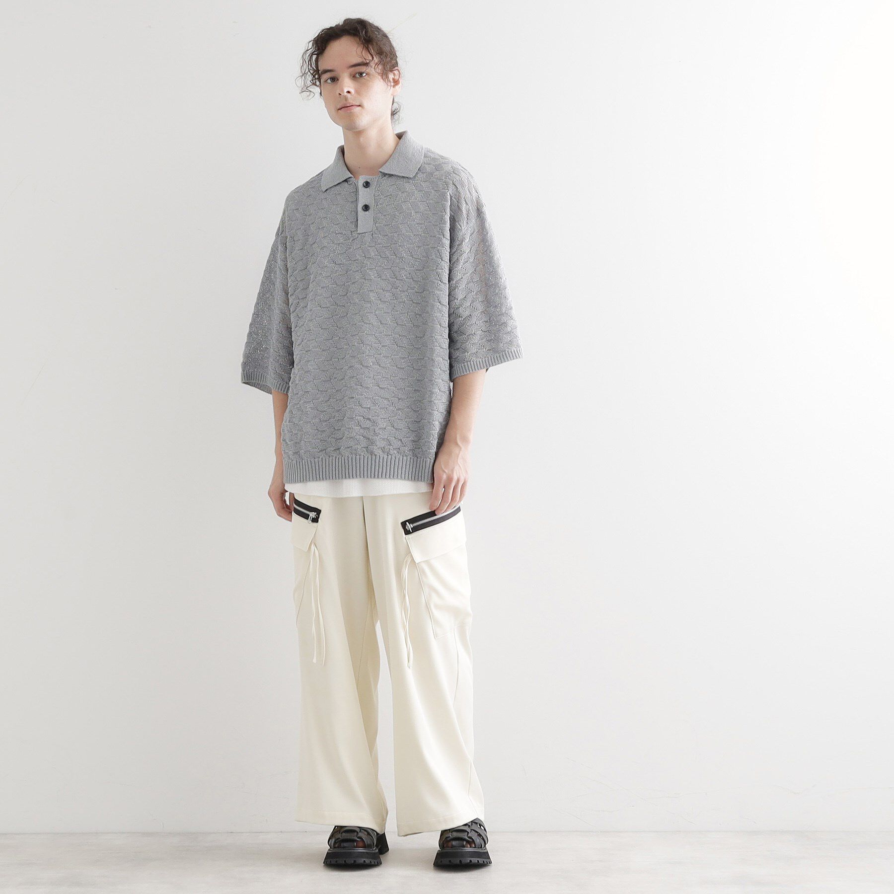 tk.TAKEO KIKUCHI「ストローヤーンポロニット」|ニット・セーター|