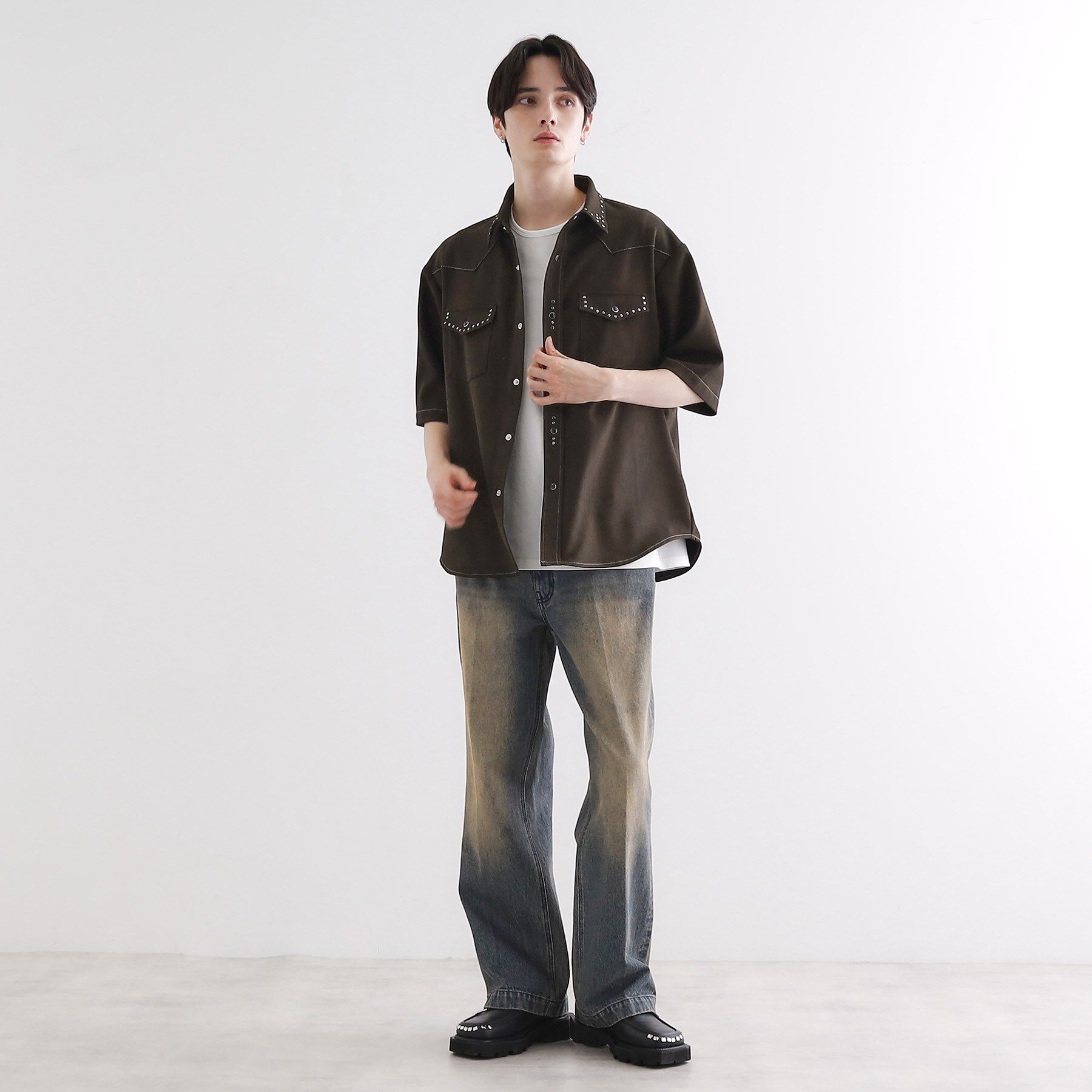 tk.TAKEO KIKUCHI「ウェスタンスタッズシャツ」|シャツ・ブラウス|