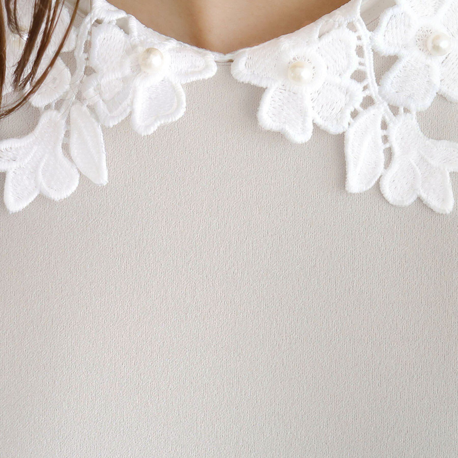 index「衿取り外し２WAY フラワーカラートップス【洗濯機洗い可/ストレッチ】」|シャツ・ブラウス|