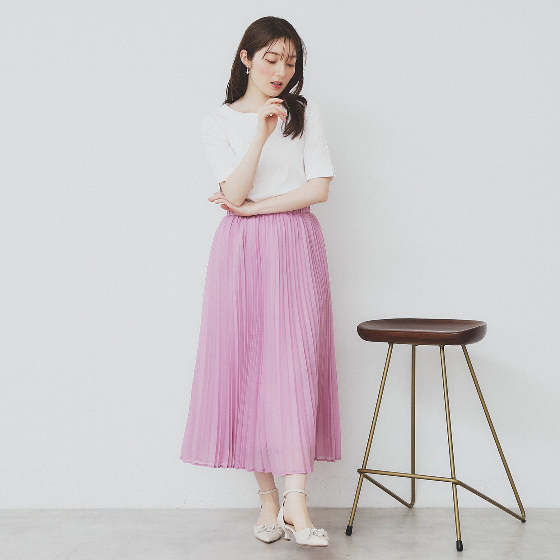 index「《7色展開/XS-LLサイズ》ボートネックリブトップス【UV/洗濯機洗い可】」|Tシャツ・カットソー|