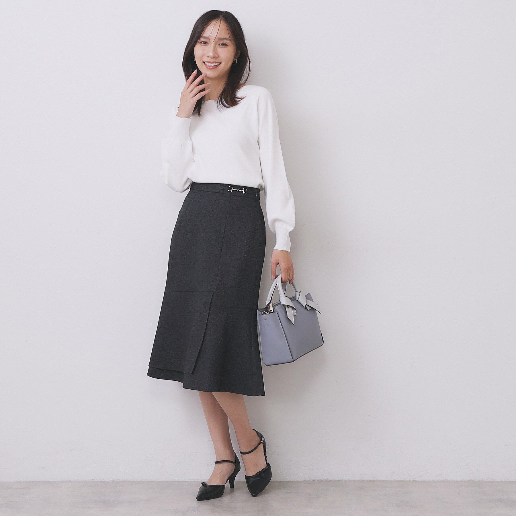 index「カルゼツイードアシメフレアスカート【洗濯機OK/防シワ/イージーアイロン/抗ピル】」|スカート|