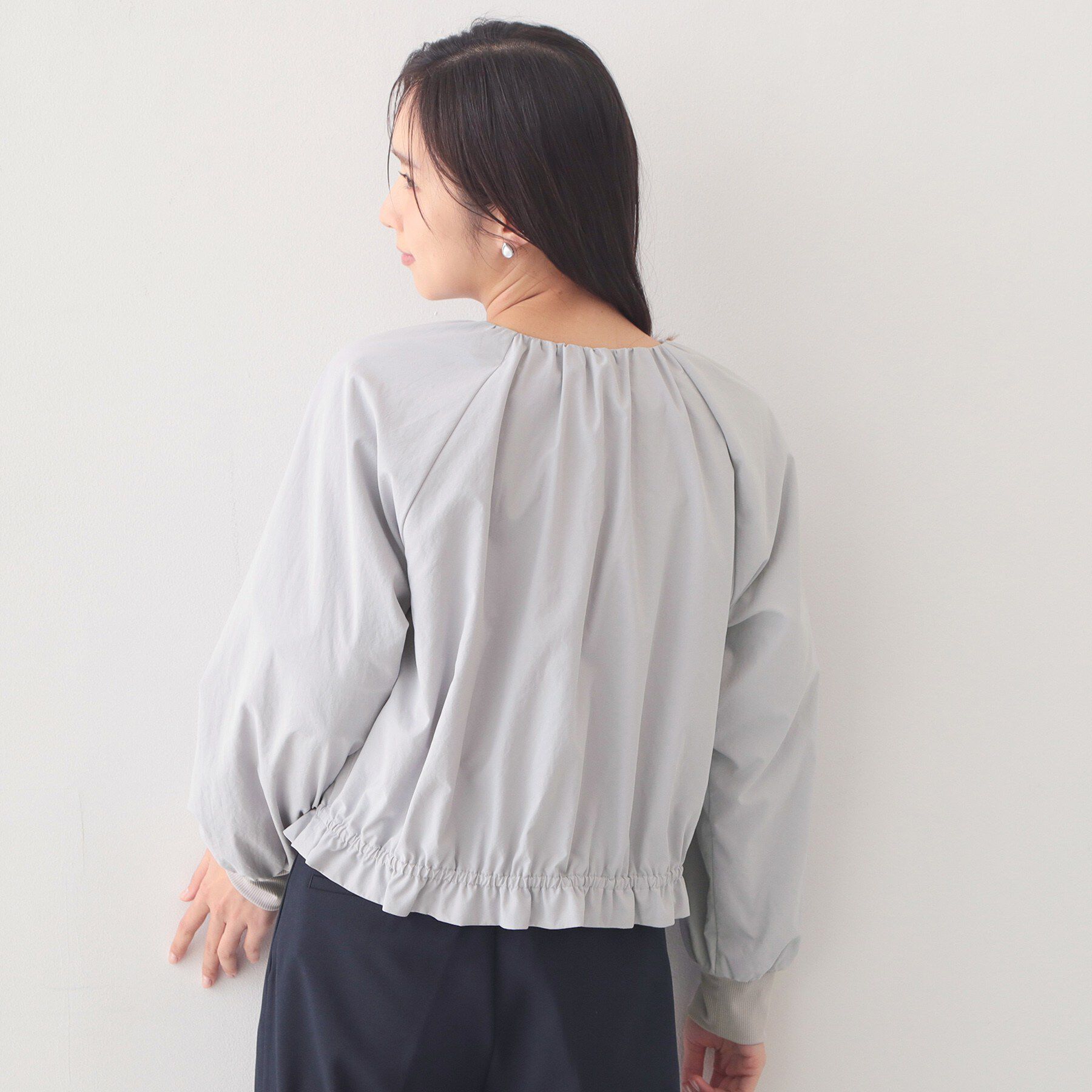 index「ノーカラーブルゾン【洗濯機OK/接触冷感/防シワ】」|テーラードジャケット|