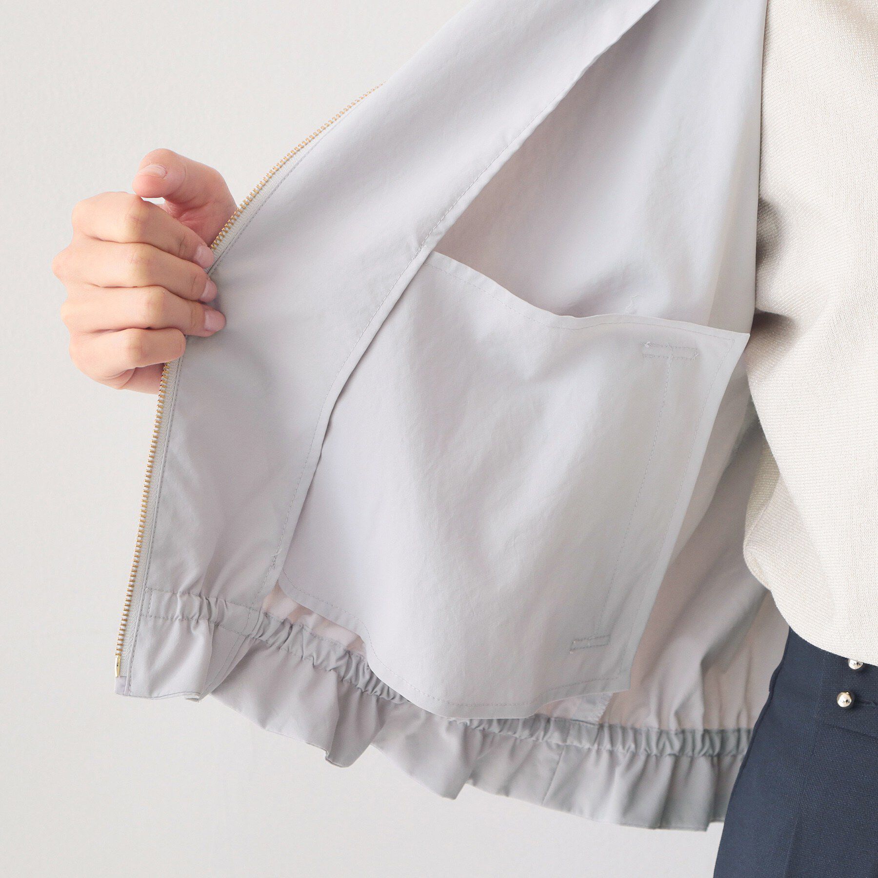 index「ノーカラーブルゾン【洗濯機OK/接触冷感/防シワ】」|テーラードジャケット|