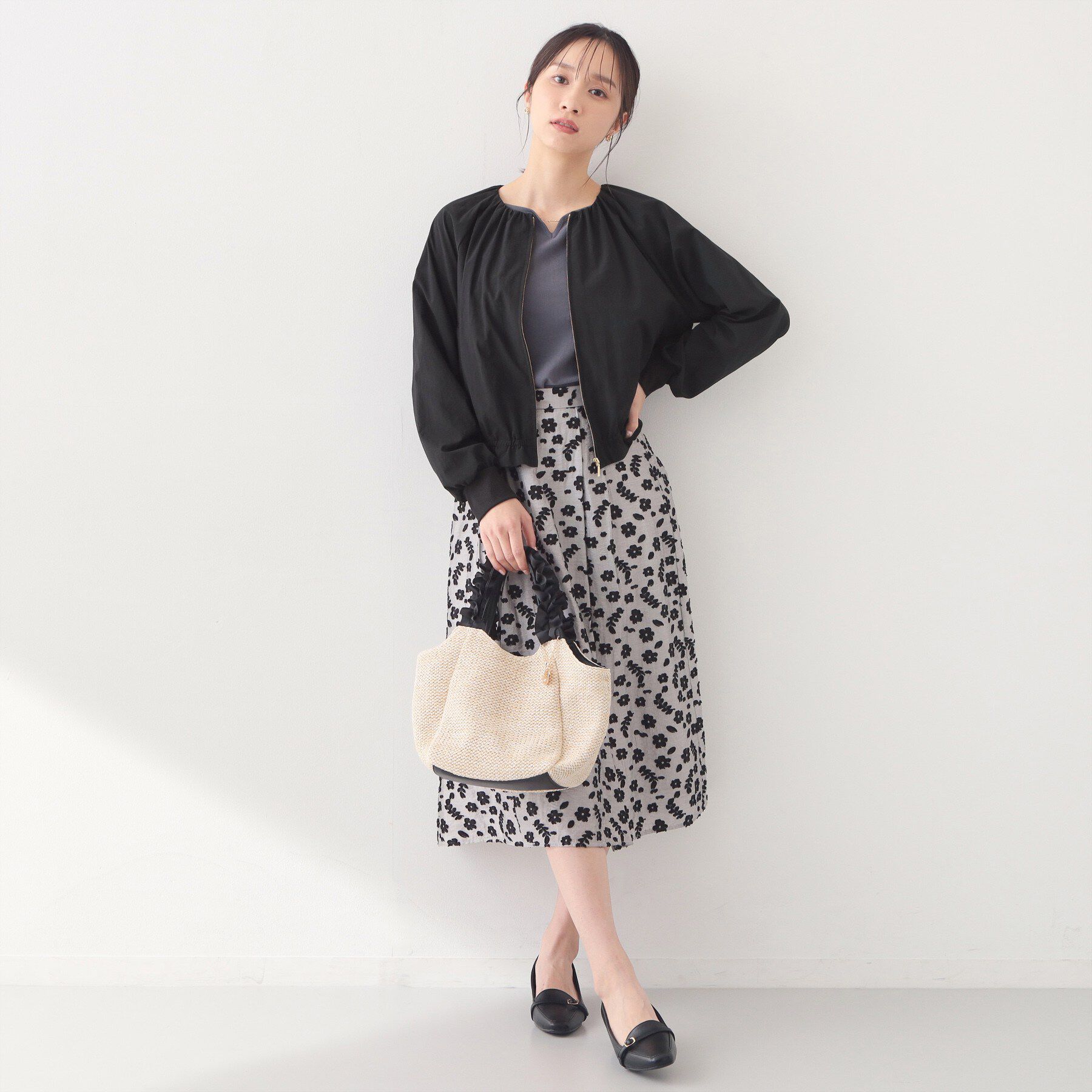 index「ノーカラーブルゾン【洗濯機OK/接触冷感/防シワ】」|テーラードジャケット|