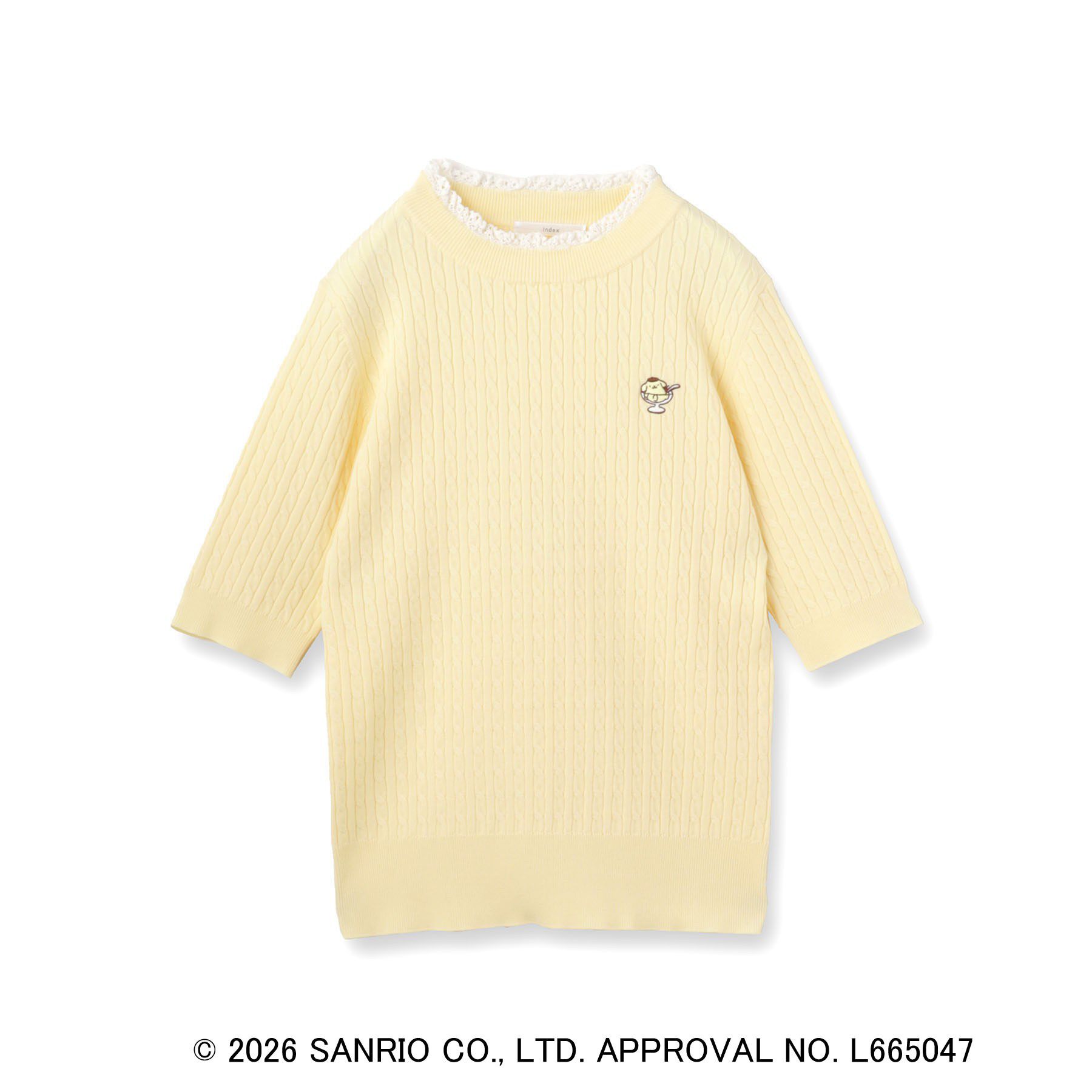 index「【ポムポムプリン】フリルケーブルニット【洗濯機OK・抗ピリング】」|ニット・セーター|ライトイエロー(03