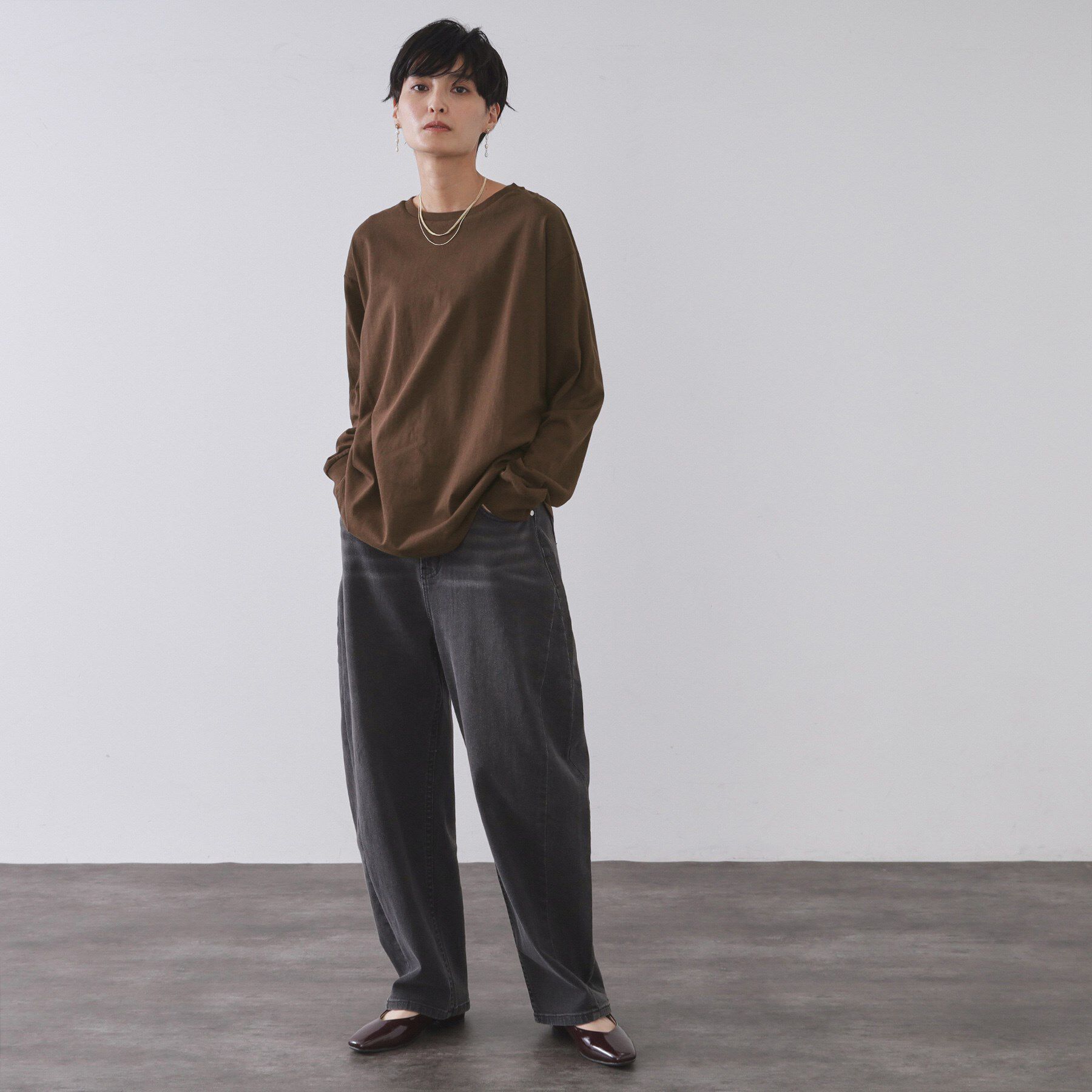 OPAQUE.CLIP「リラクシーロングTシャツ【洗濯機OK】」|Tシャツ・カットソー|