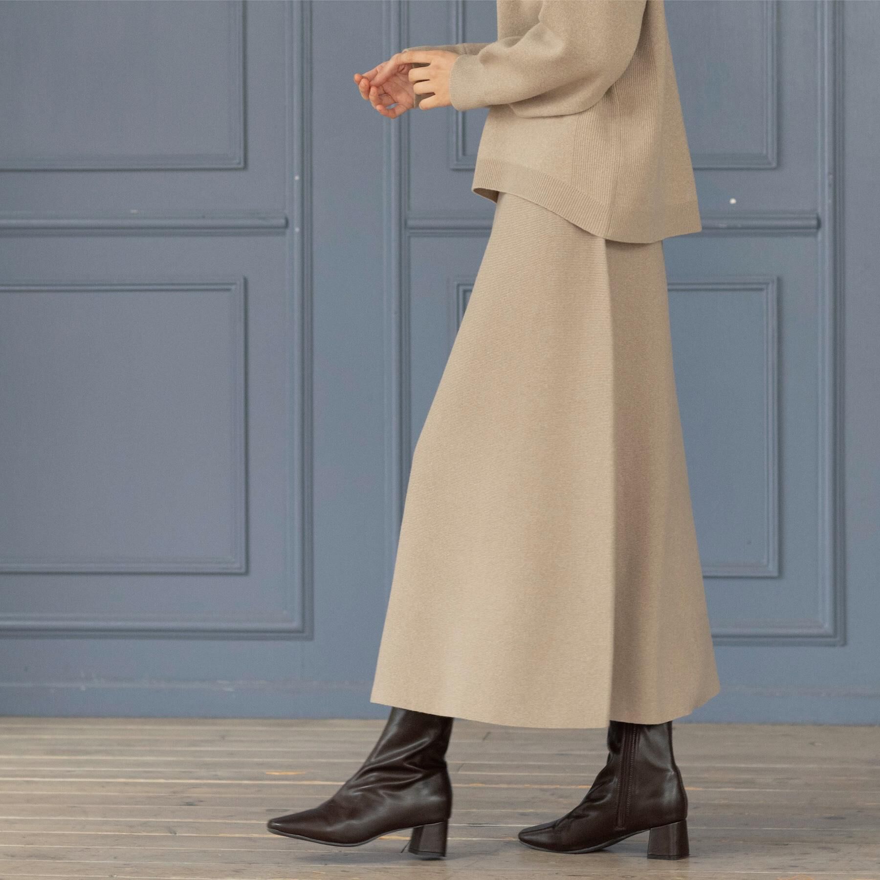 OPAQUE.CLIP「ニットフレアスカート/セットアップ対応【洗濯機OK】」|スカート|