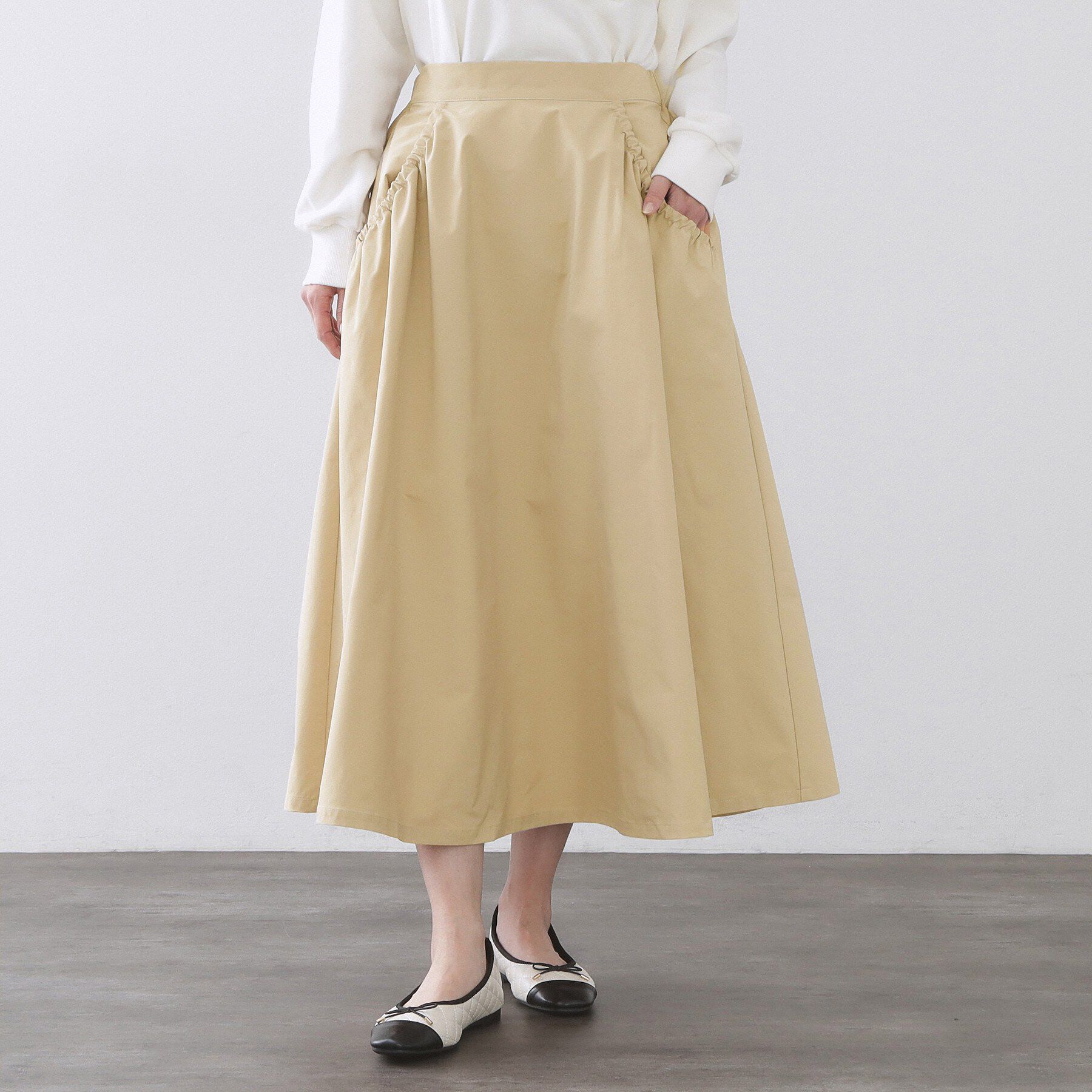 OPAQUE.CLIP「ポケットデザインフレアスカート【洗濯機OK】」|スカート|