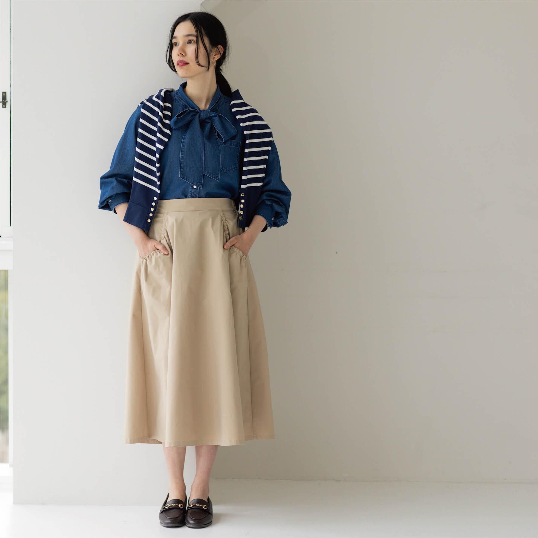 OPAQUE.CLIP「ポケットデザインフレアスカート【洗濯機OK】」|スカート|