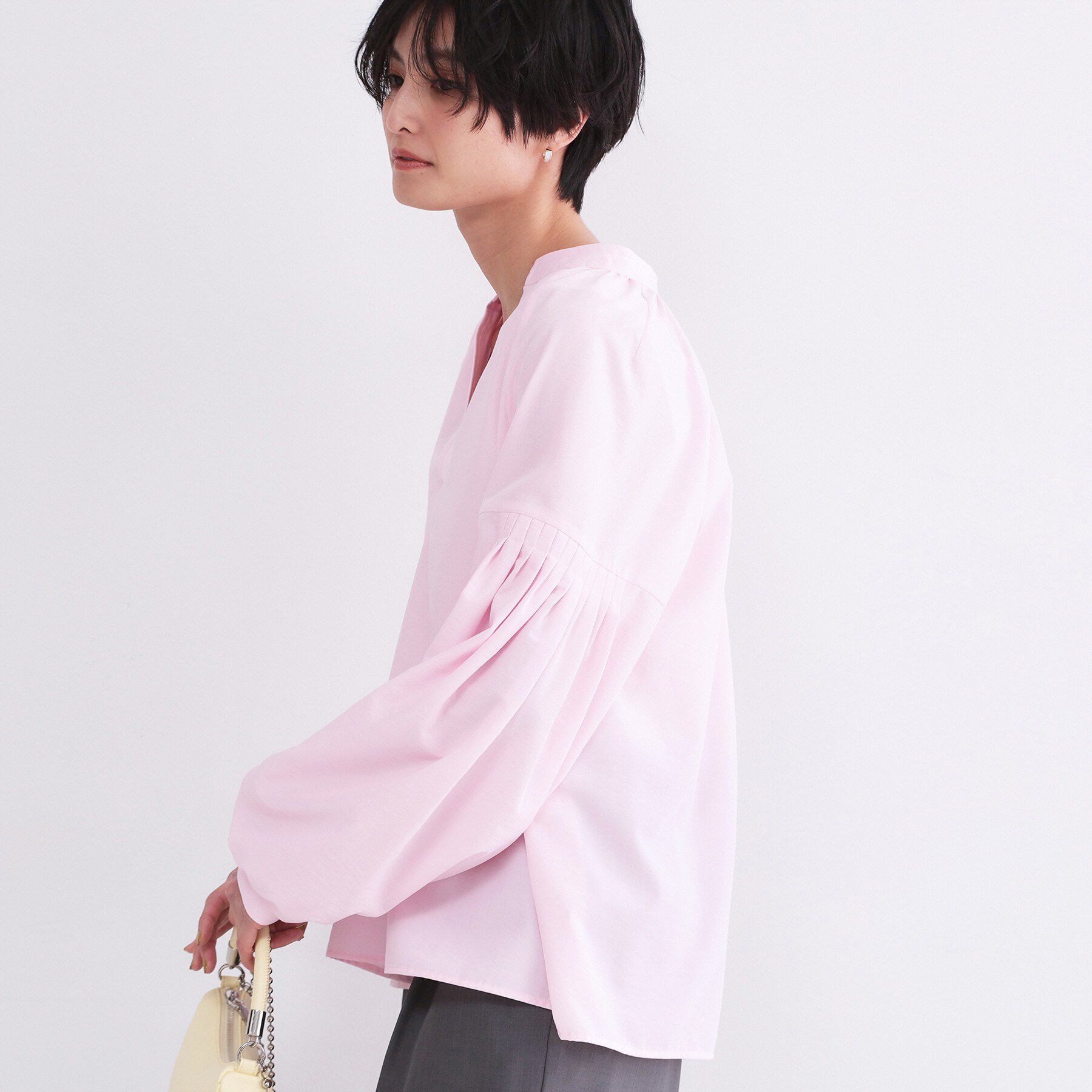 OPAQUE.CLIP「スキッパーボリュームスリーブブラウス【洗濯機OK】」|シャツ・ブラウス|