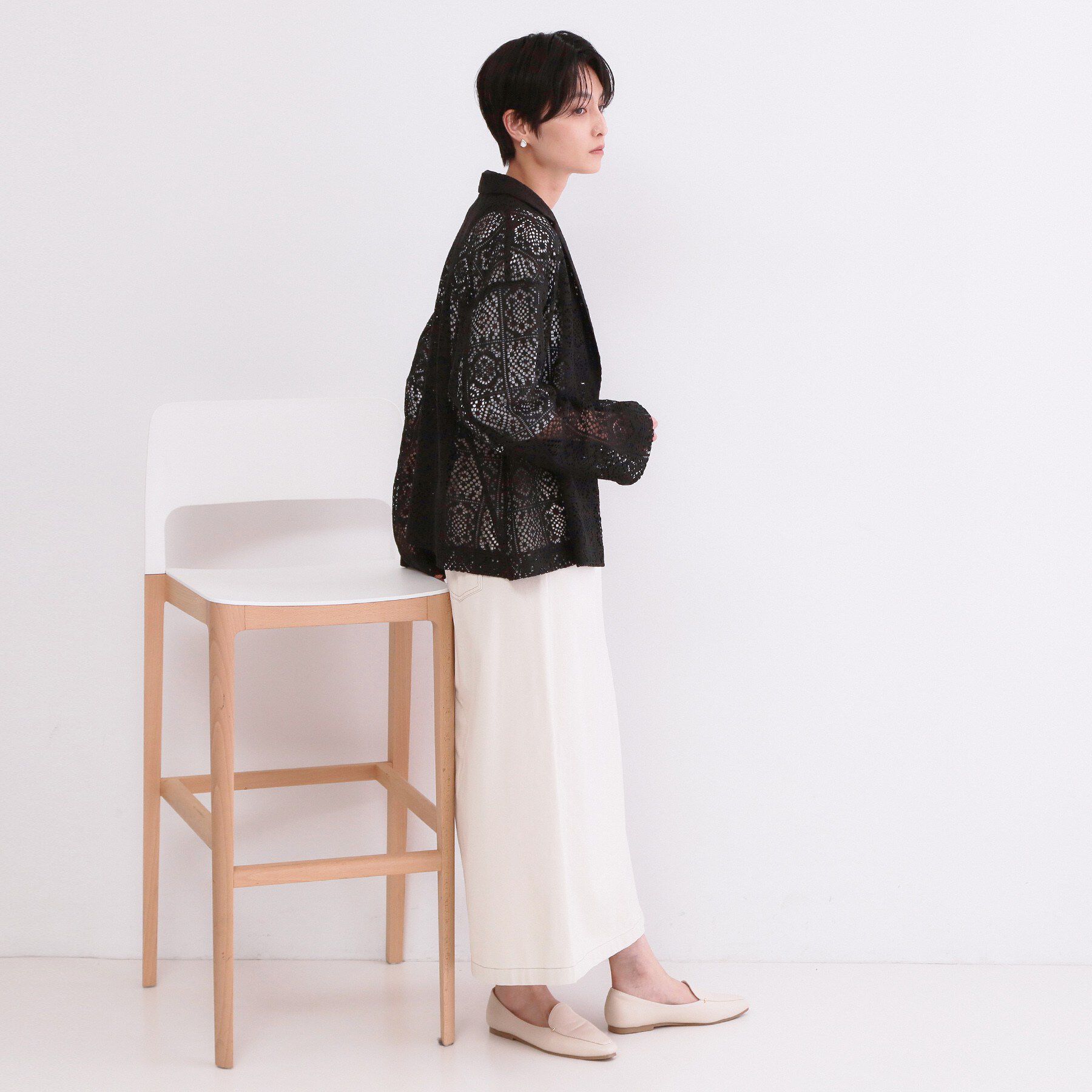 OPAQUE.CLIP「レーステーラードジャケット【洗濯機OK】」|テーラードジャケット|