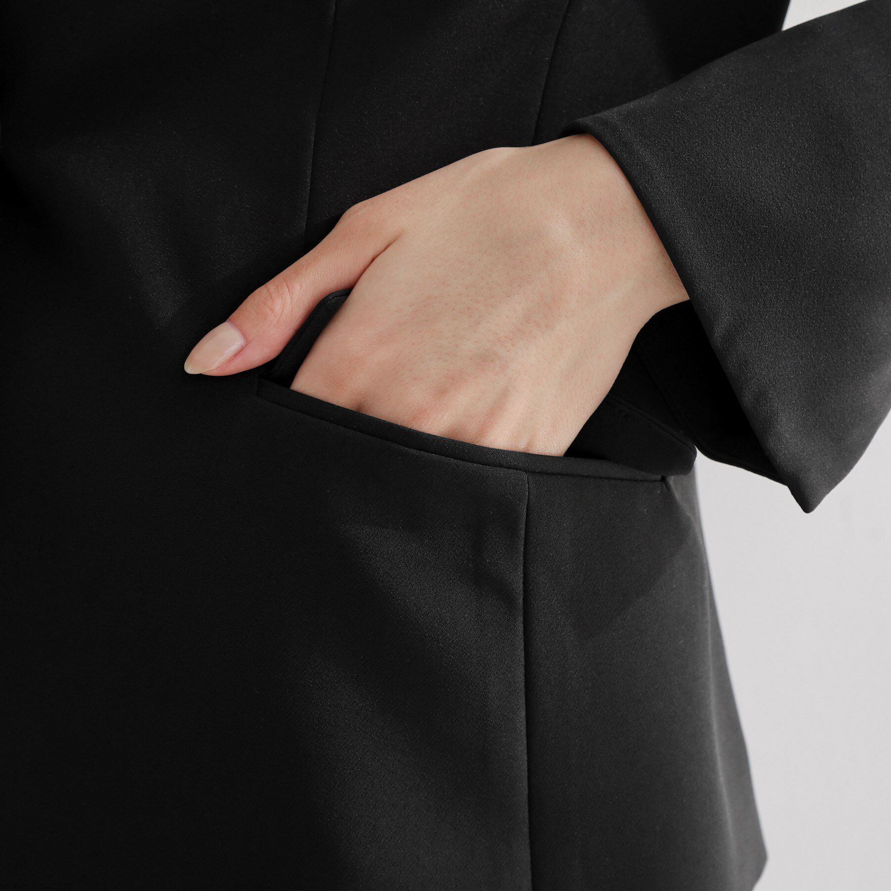 THE SHOP TK「【通勤・セレモニー】ダブルクロス ノーカラージャケット/セットアップ可」|ノーカラージャケット|