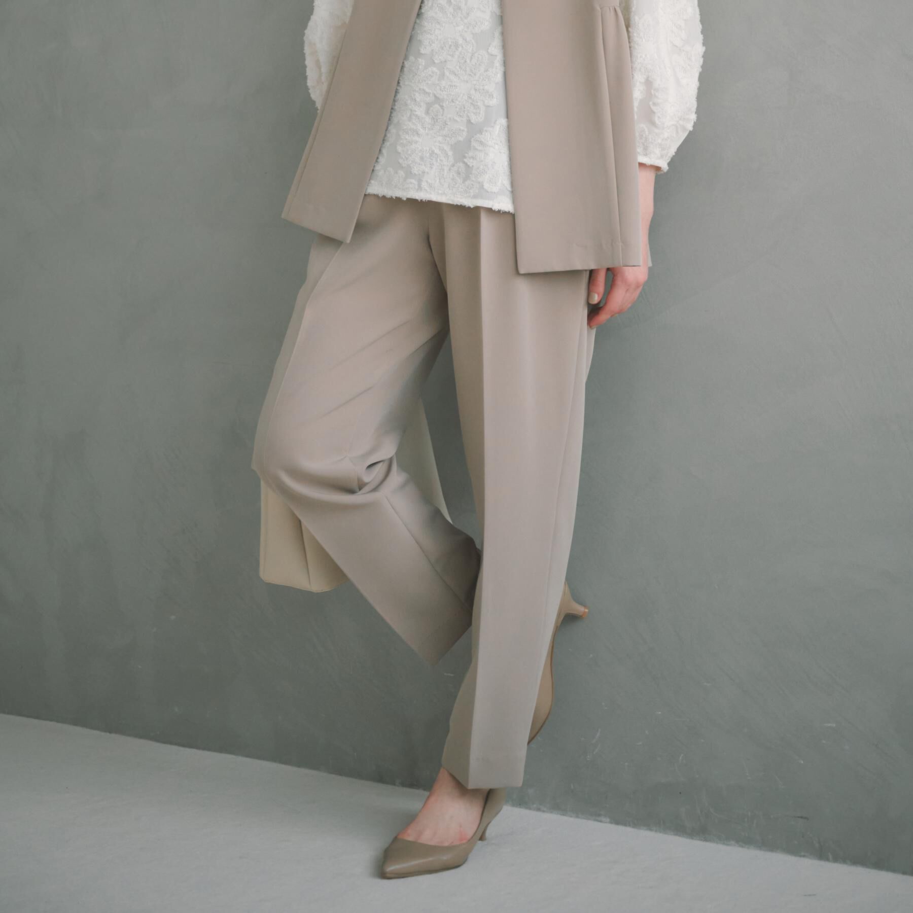 THE SHOP TK「【通勤・セレモニー】美脚シルエット ダブルクロステーパードパンツ/セットアップ可」|その他|