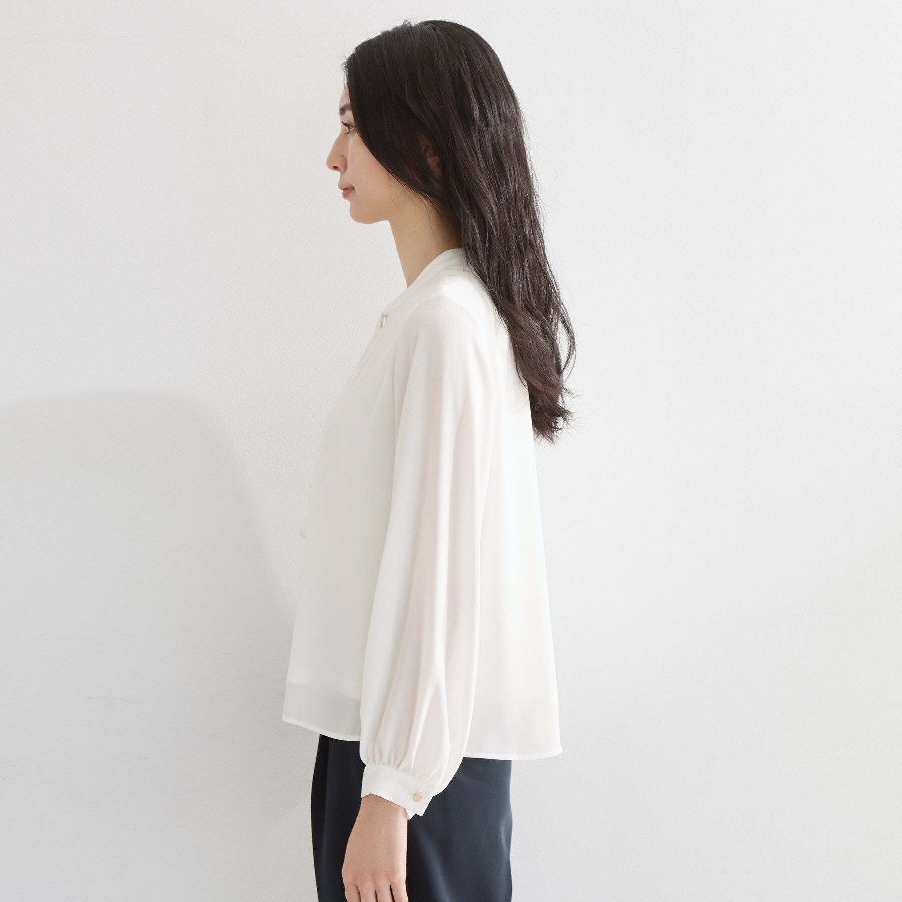 THE SHOP TK「バー付きラッフルタイブラウス」|シャツ・ブラウス|