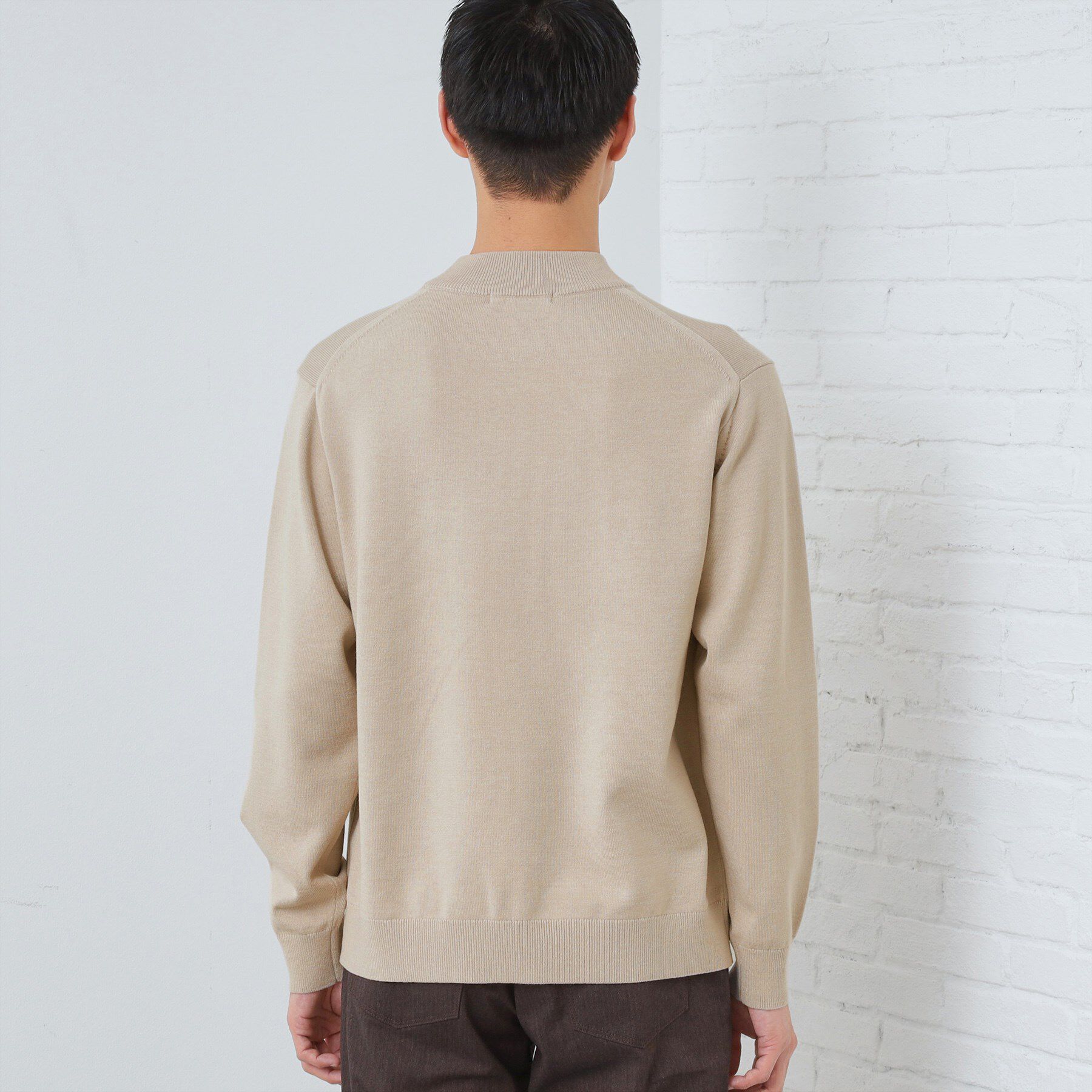 THE SHOP TK「【冬のビジネスシーンに最適】シルキーモックネックニット　洗濯機OK」|ニット・セーター|