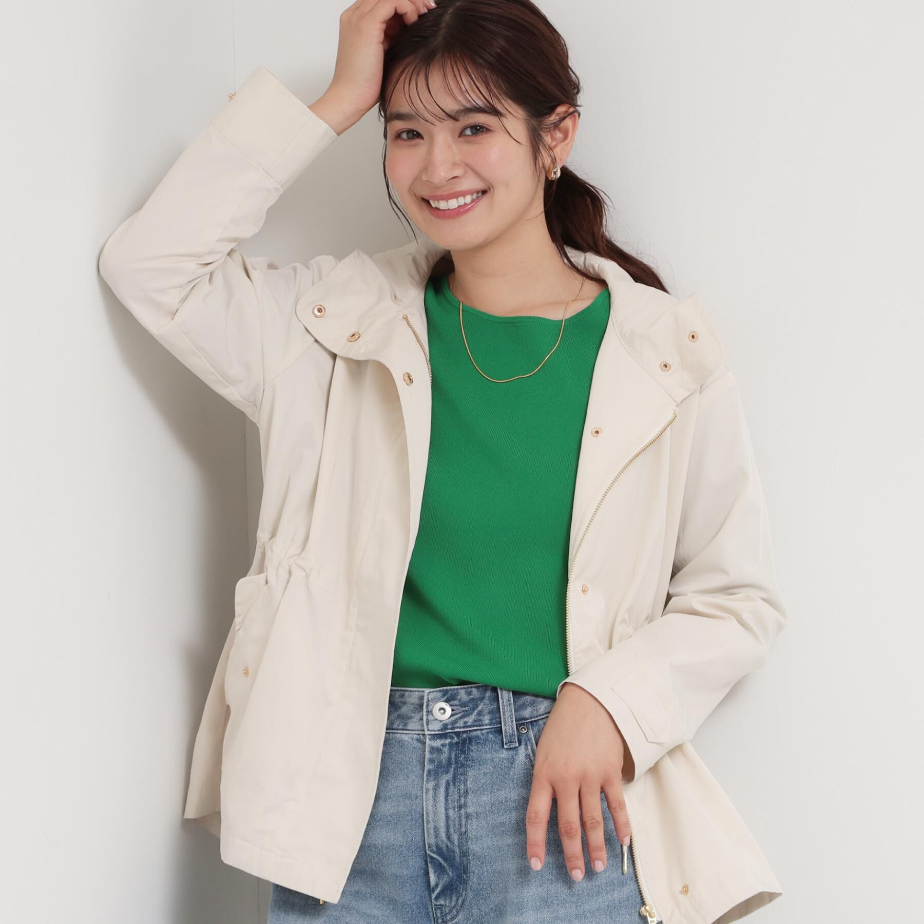 THE SHOP TK「【ウエスト調節可能ですっきり見え】フーデットブルゾン/洗える」|ブルゾン・スタジャン|