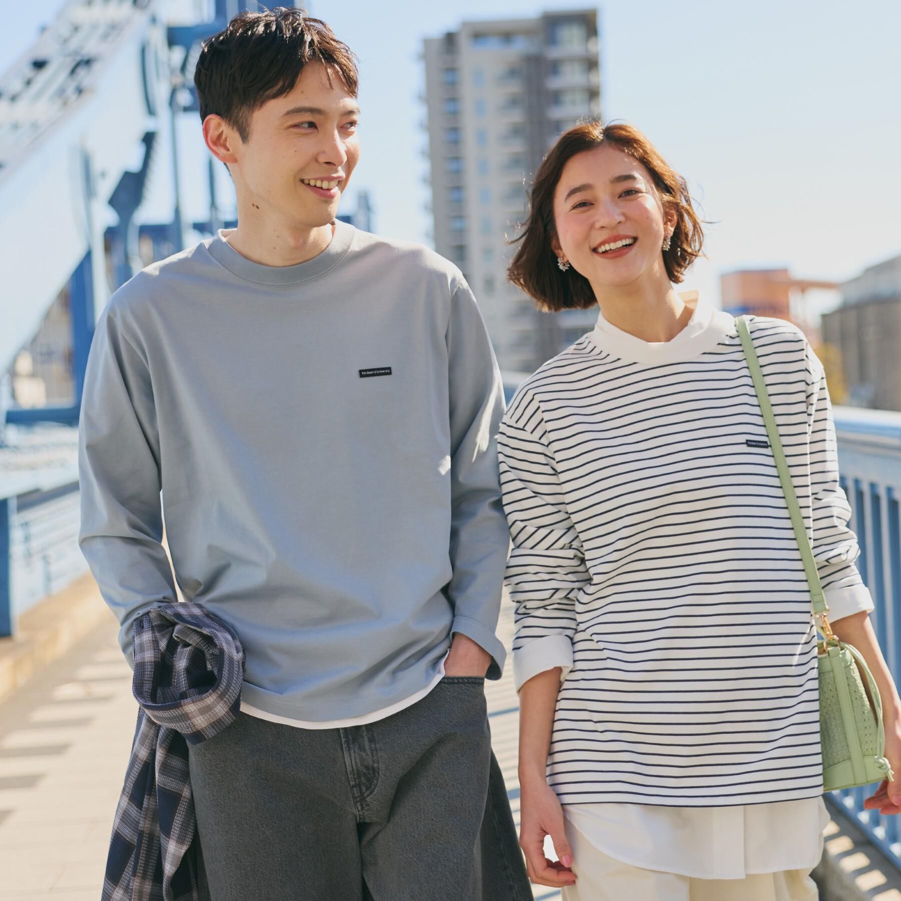 THE SHOP TK「【スタイルを選ばず着られる】ワンポイント 長袖Tシャツ 洗濯機OK/UVカット/毛玉になりにくい」|Tシャツ・カットソー|