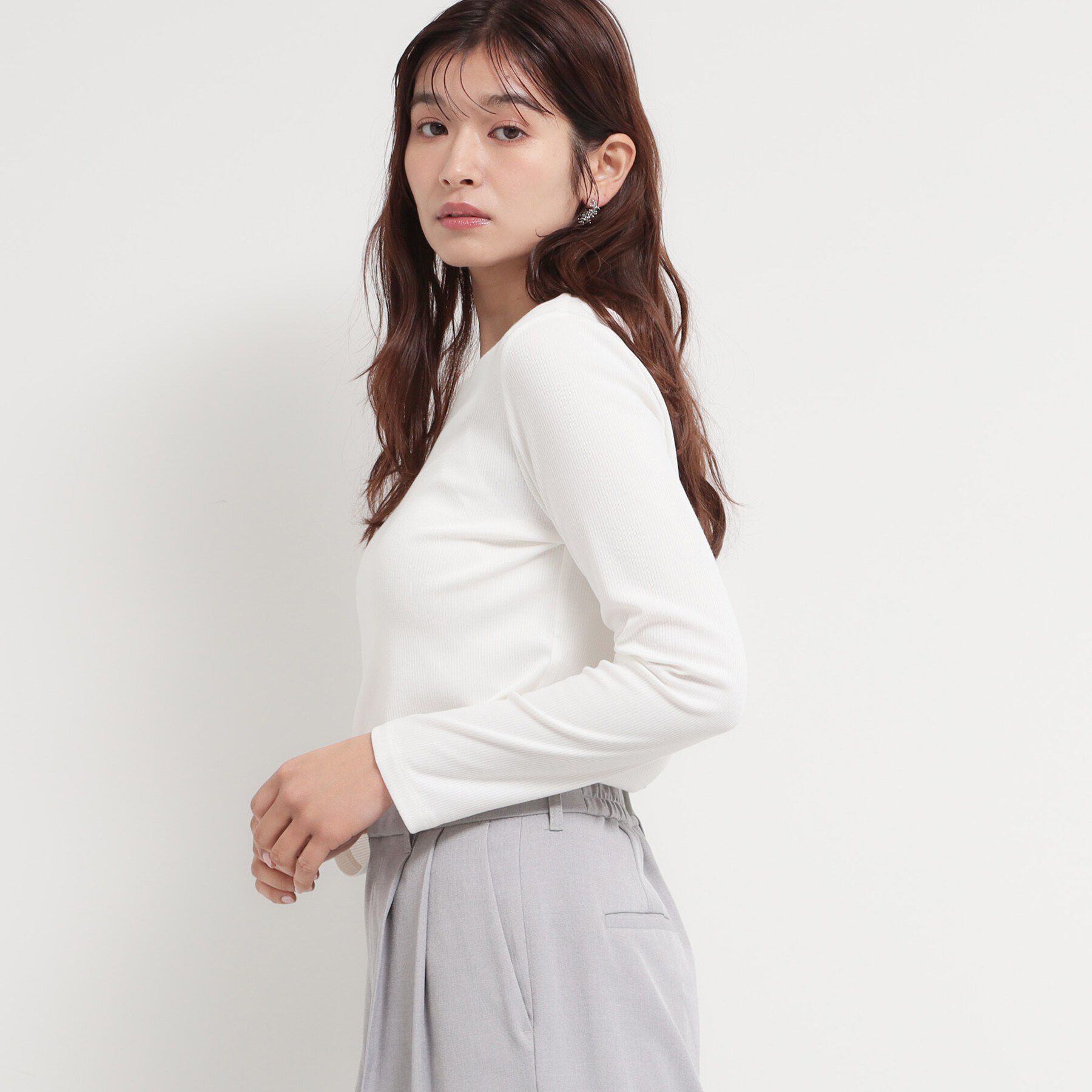 THE SHOP TK「スクエアネックテレコトップス」|Tシャツ・カットソー|