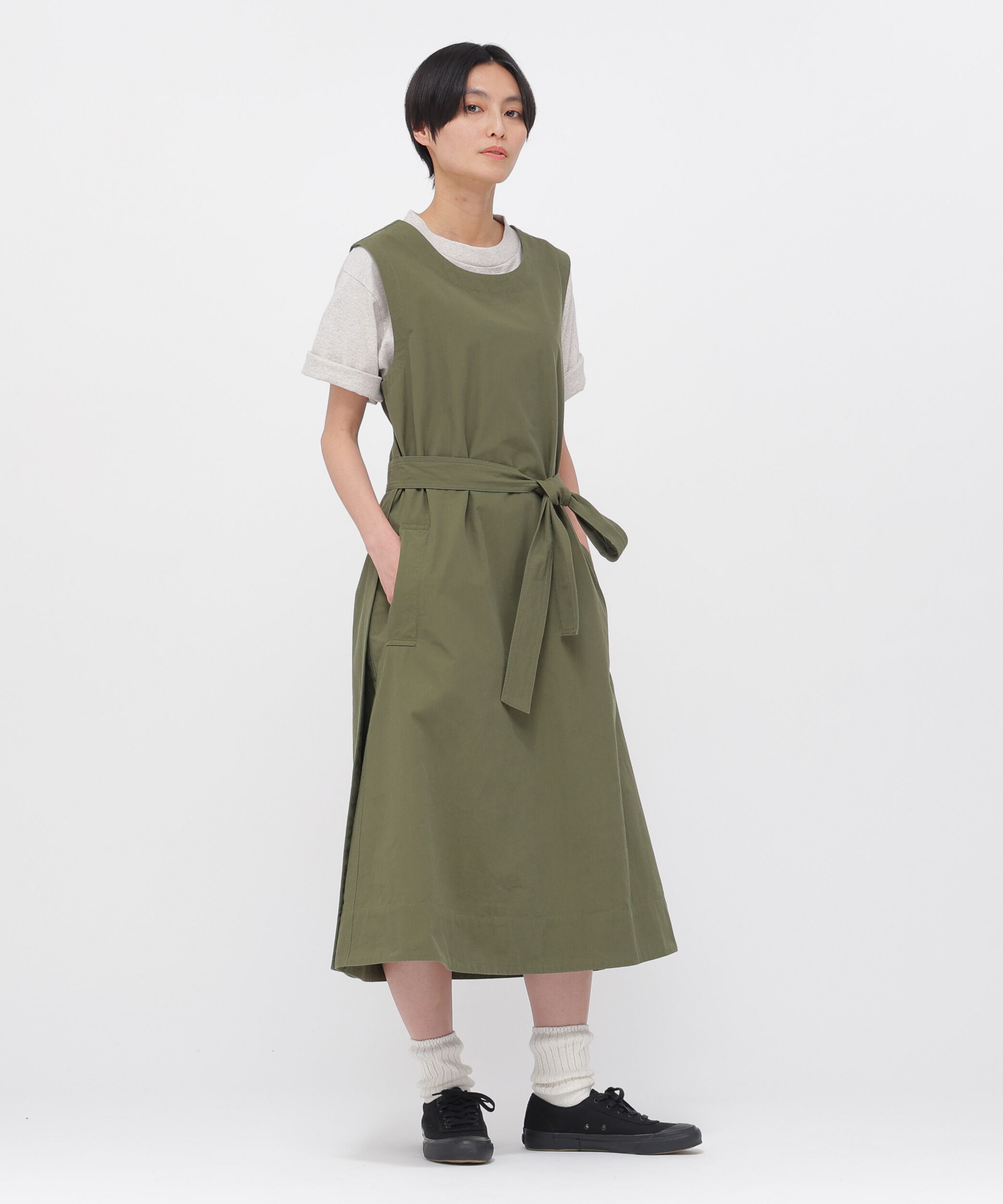 MHL.「CRISP COTTON CHAMBRAY DRESS」|ワンピース|OLIVE1
