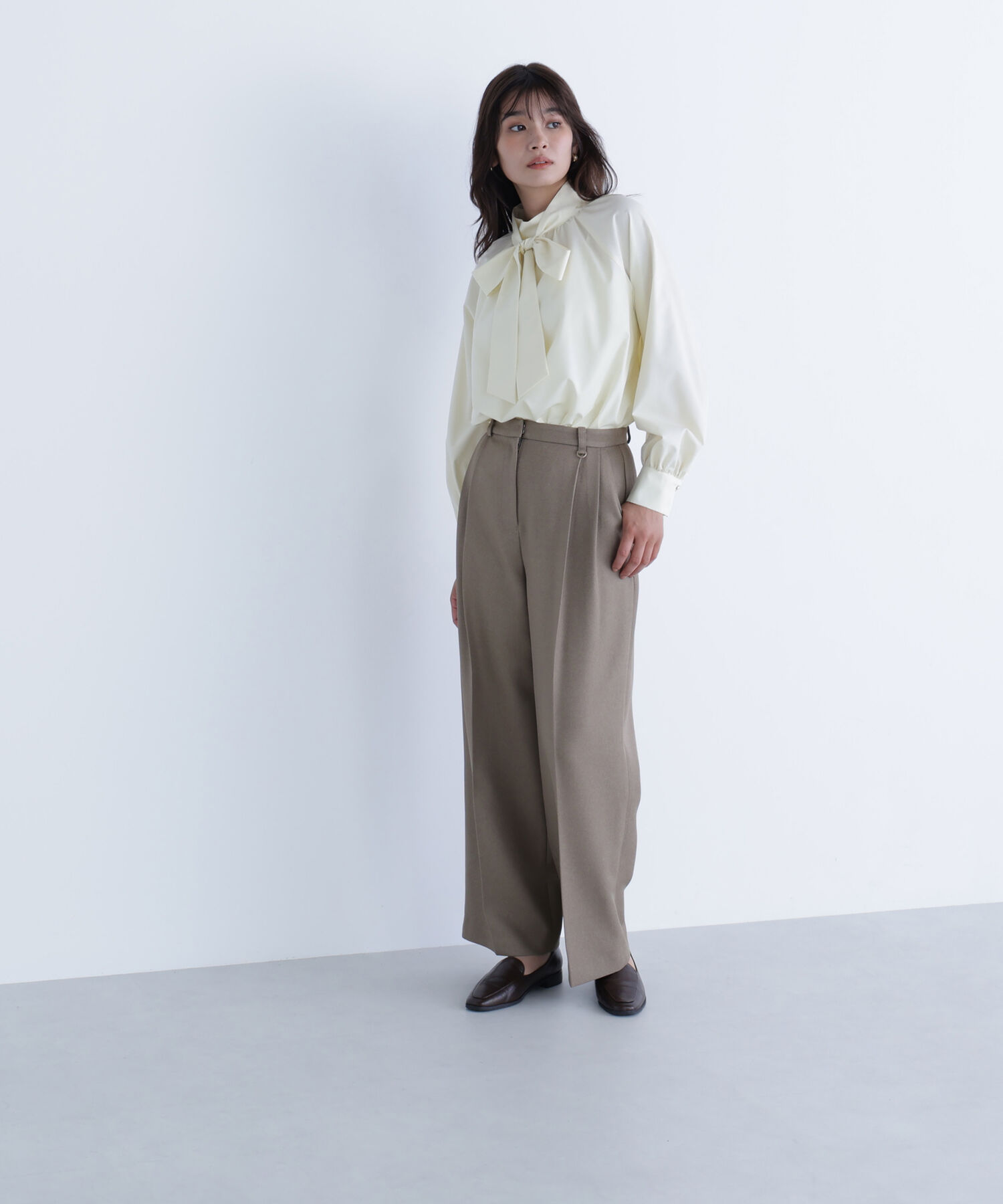  「ハイネックリボンボウブラウス」|シャツ・ブラウス|
