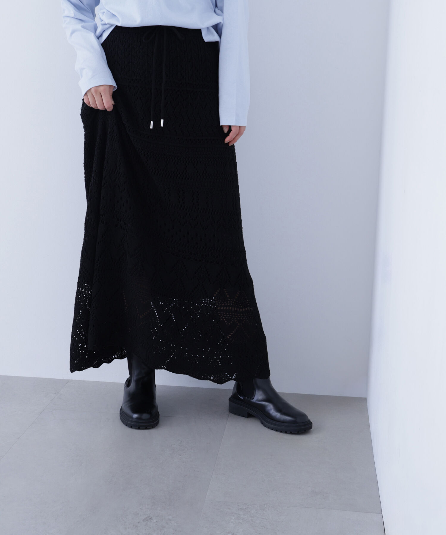  「〈N.〉カギアミ風ニットスカート」|スカート|