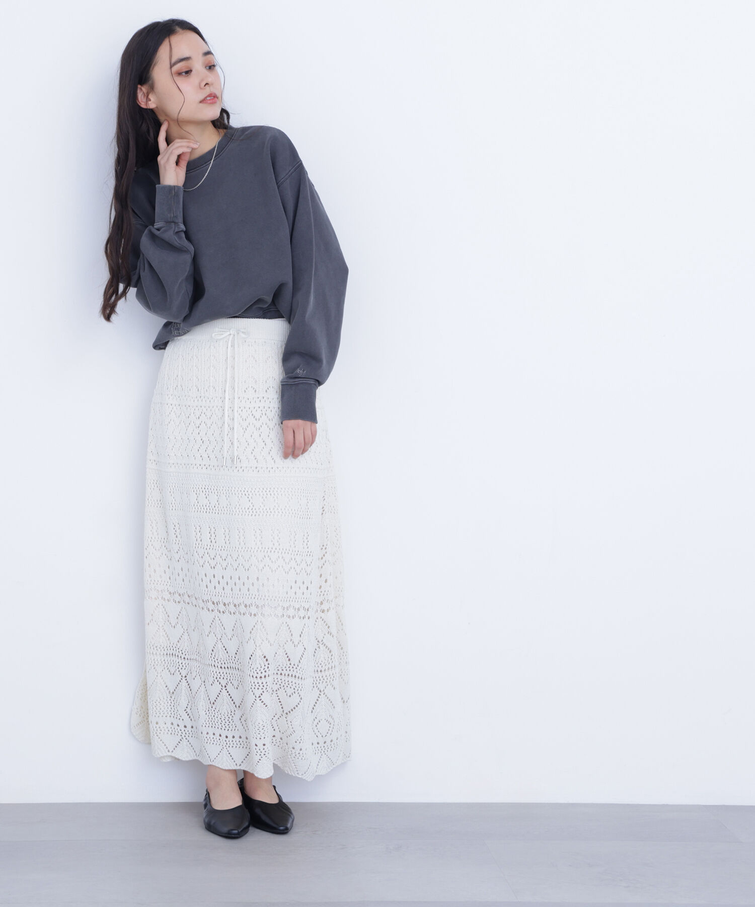  「〈N.〉カギアミ風ニットスカート」|スカート|