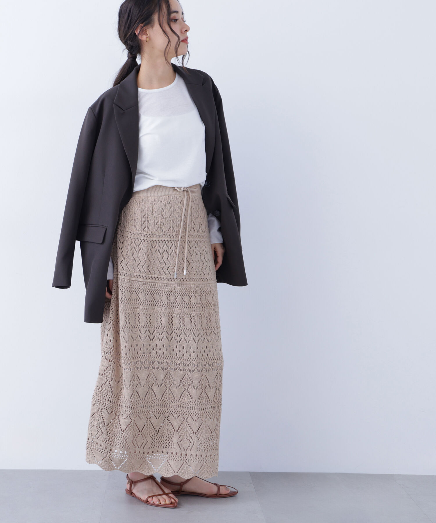  「〈N.〉カギアミ風ニットスカート」|スカート|
