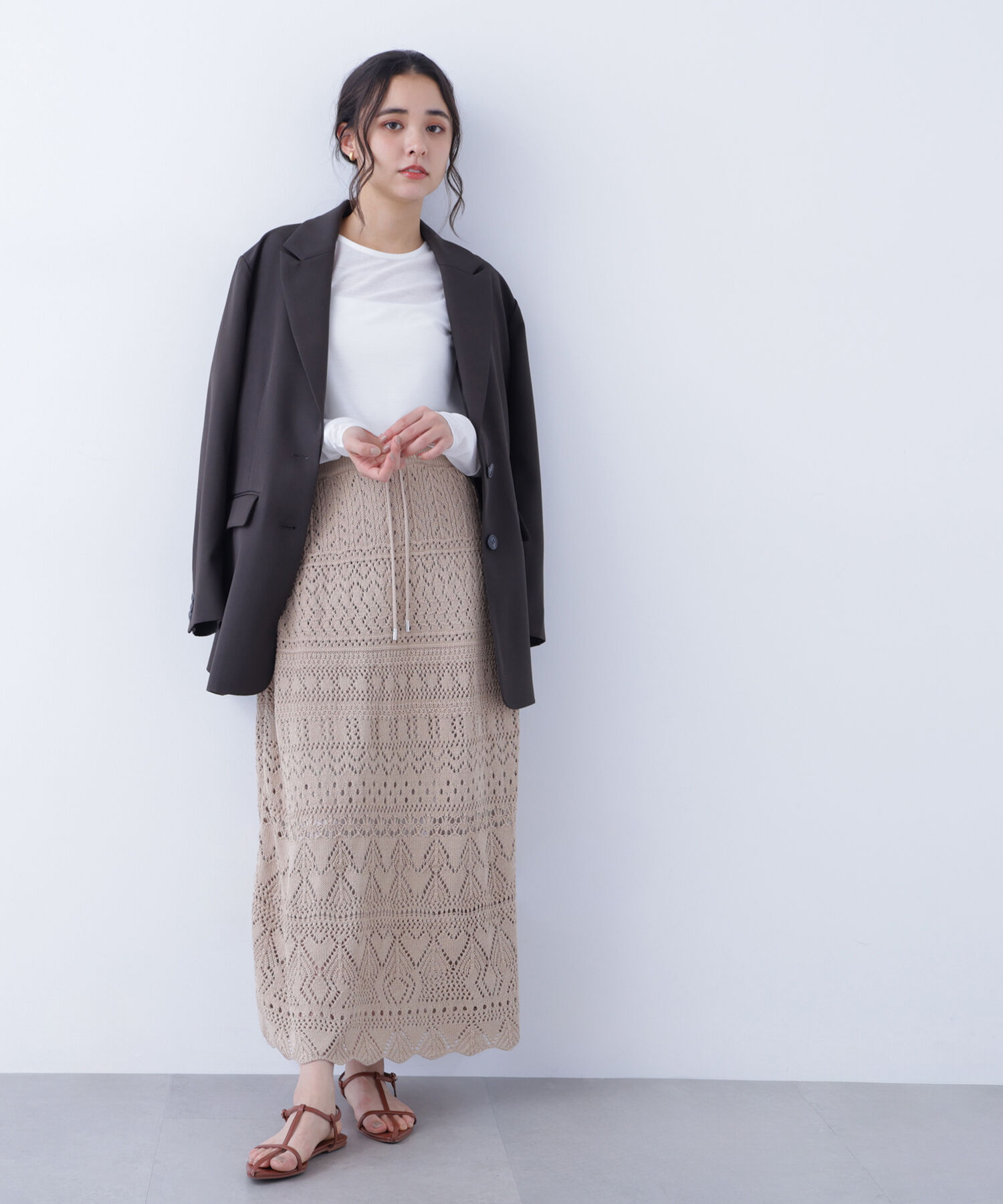  「〈N.〉カギアミ風ニットスカート」|スカート|