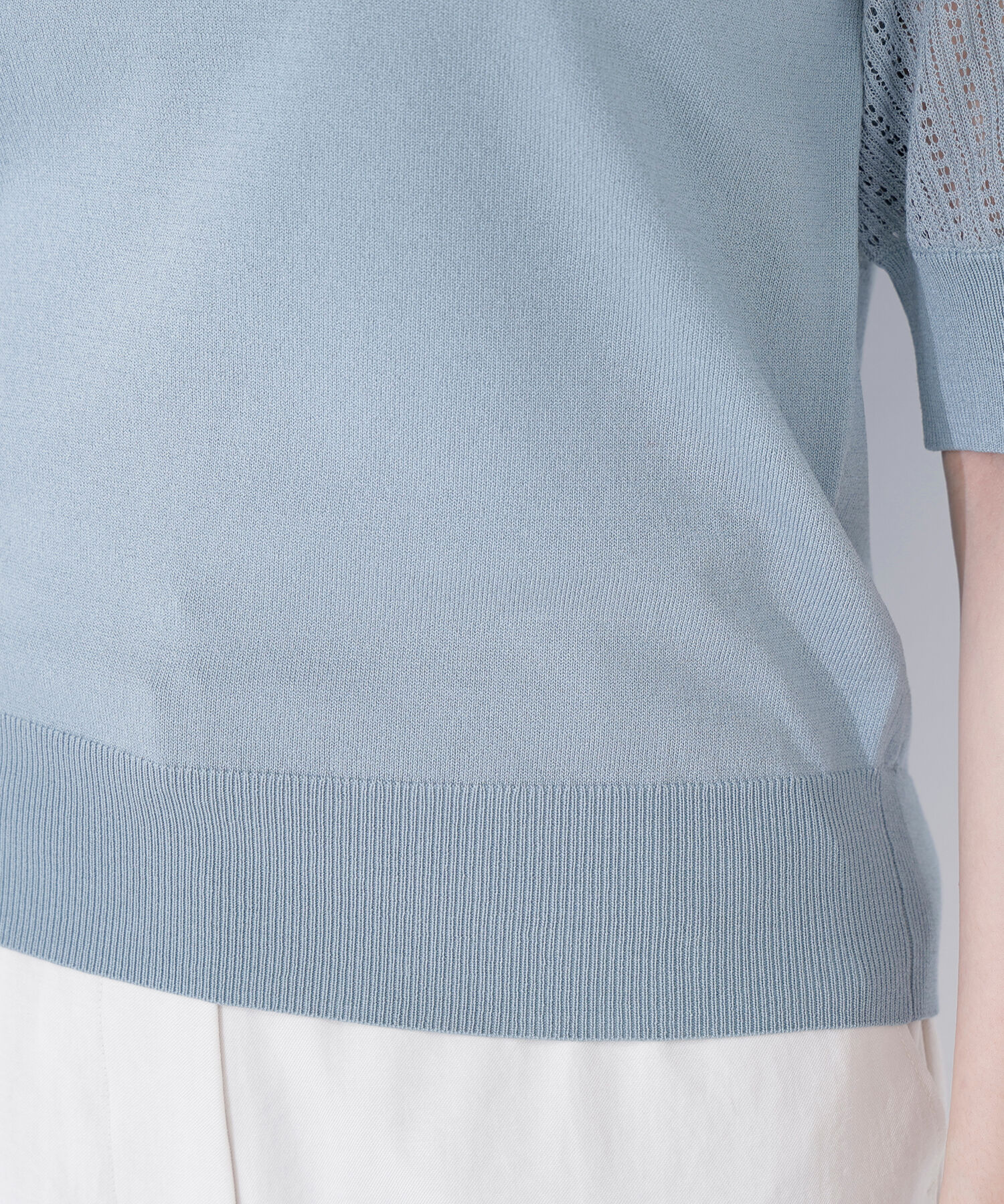  「透かし編みスリーブニット」|ニット・セーター|