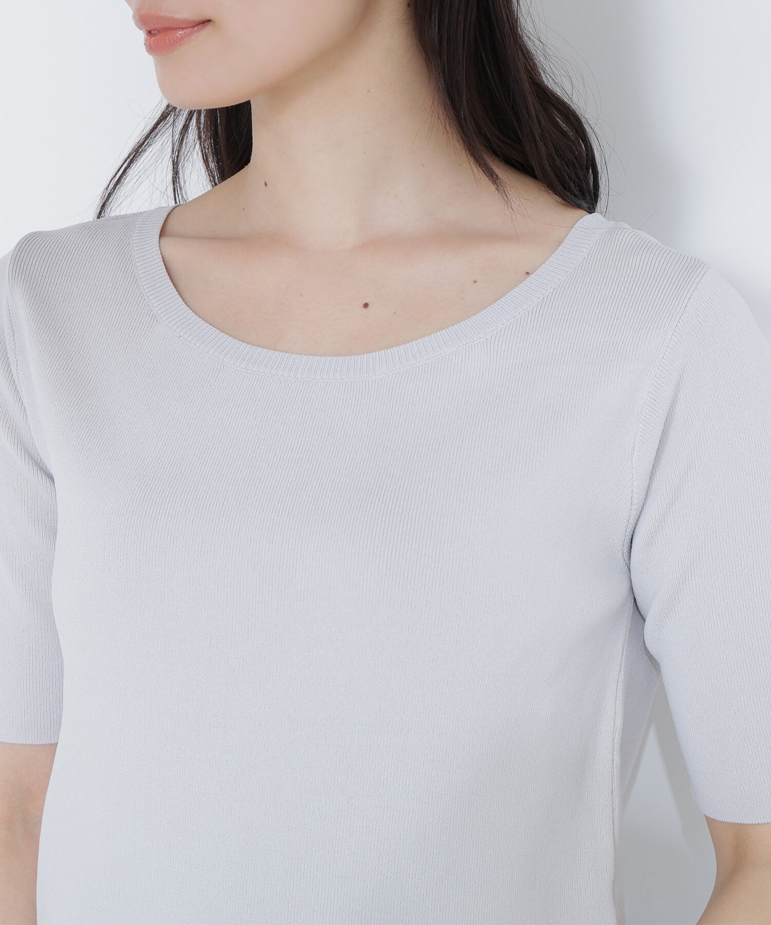  「レースドッキングハーフスリーブニット」|ニット・セーター|