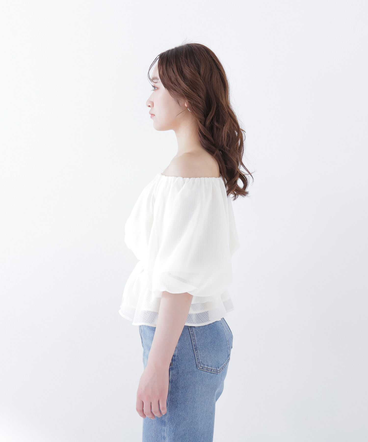  「ボリュームギャザーペプラムブラウス」|シャツ・ブラウス|