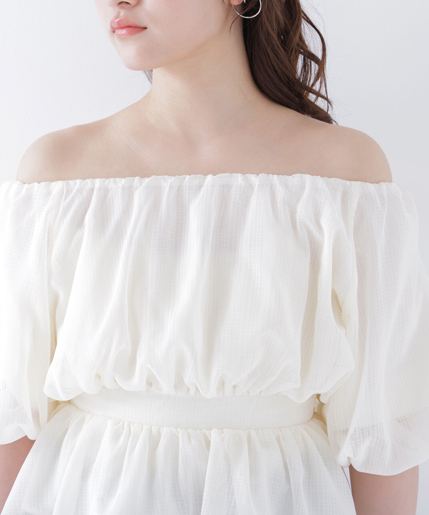  「ボリュームギャザーペプラムブラウス」|シャツ・ブラウス|