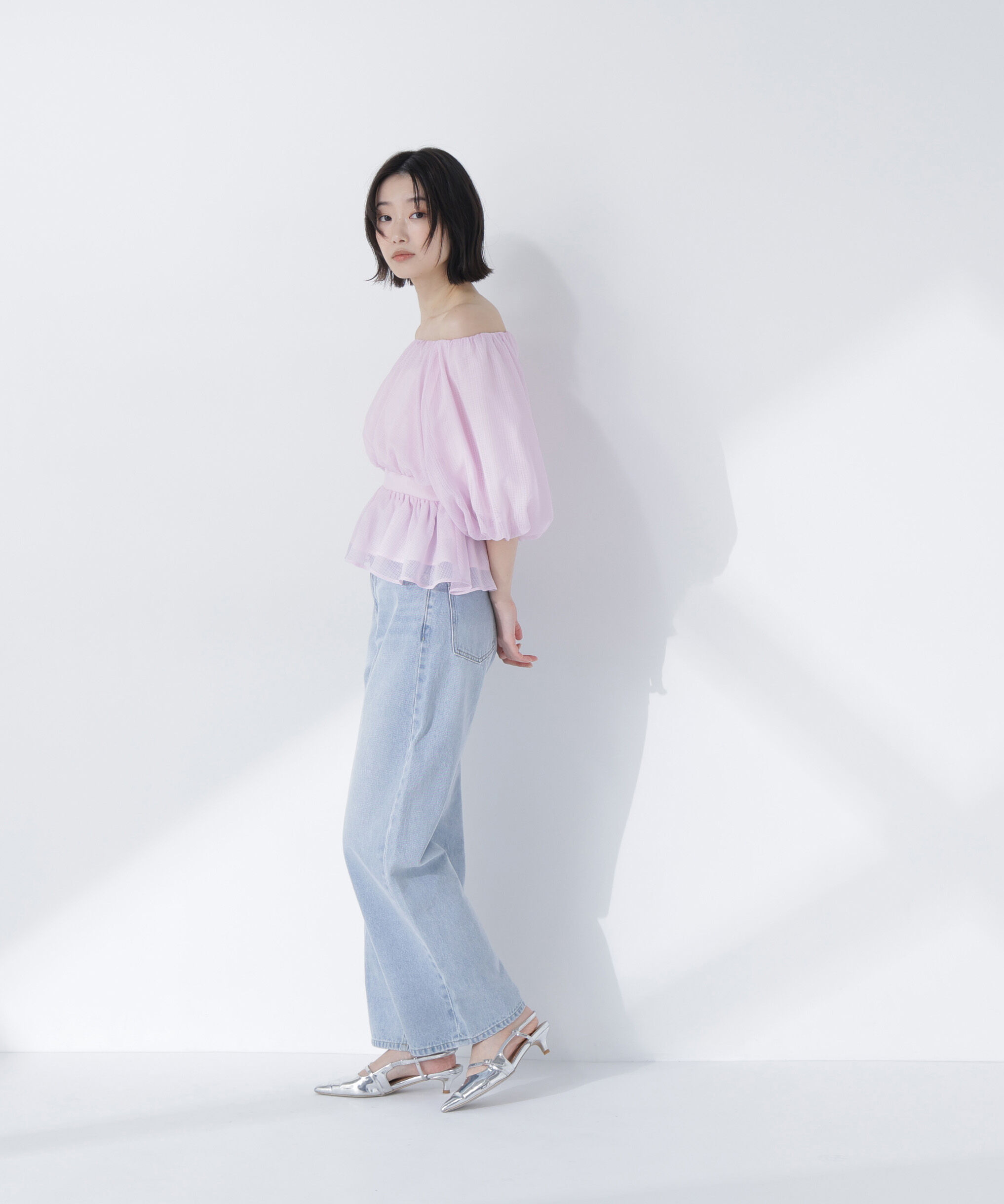  「ボリュームギャザーペプラムブラウス」|シャツ・ブラウス|