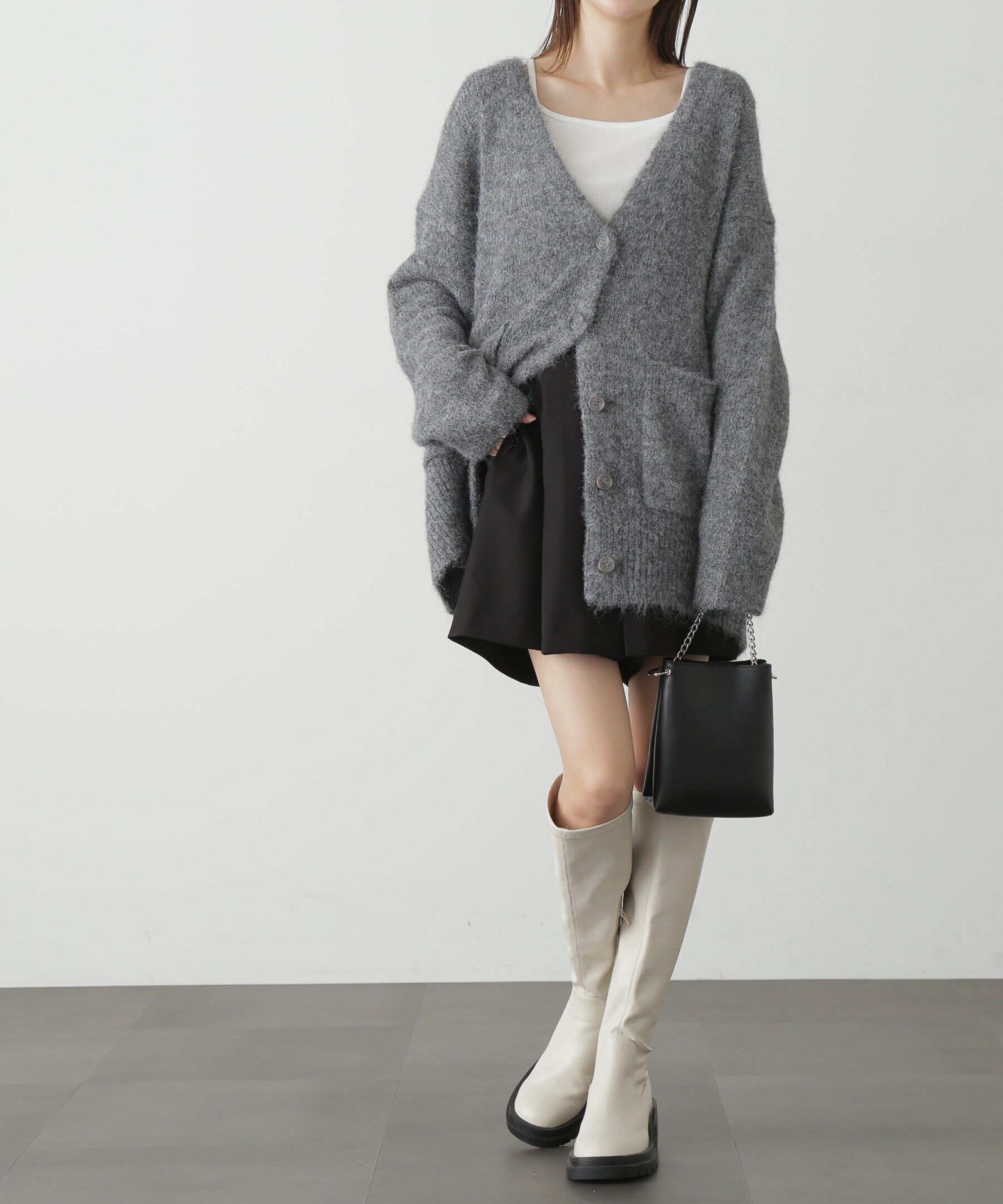  「ウール混リサイクルエコニットカーディガン」|ニット・セーター|