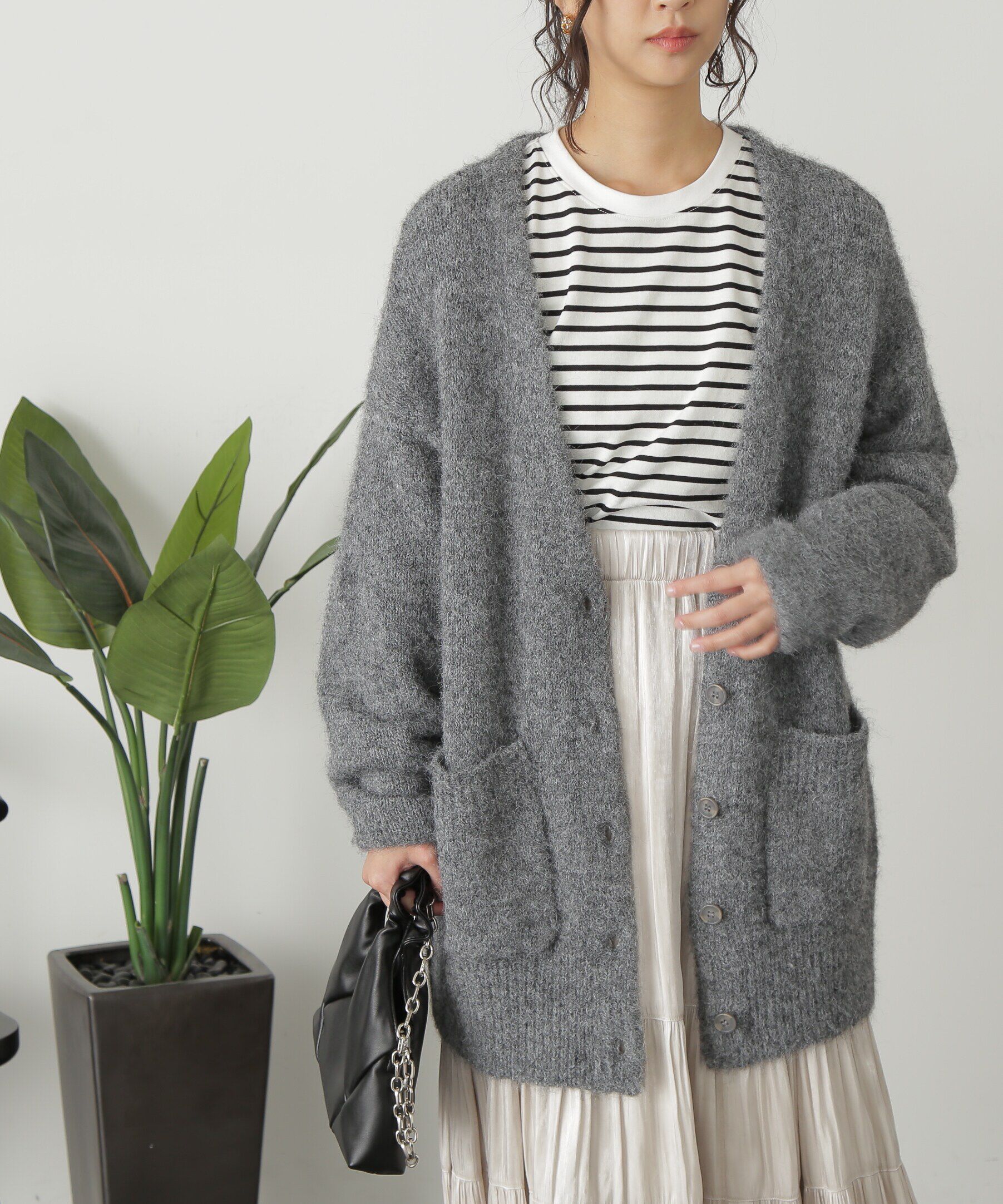  「ウール混リサイクルエコニットカーディガン」|ニット・セーター|