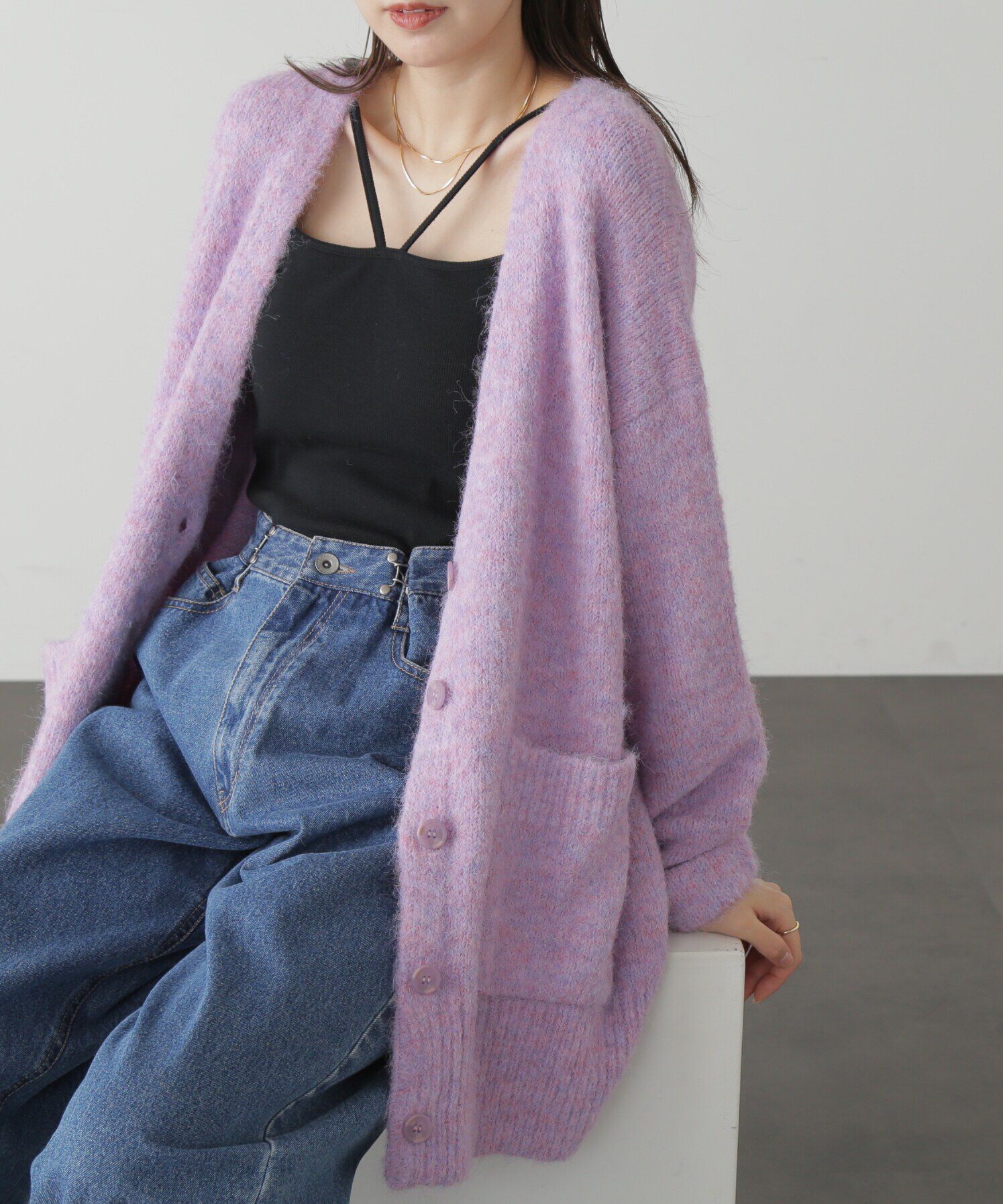  「ウール混リサイクルエコニットカーディガン」|ニット・セーター|