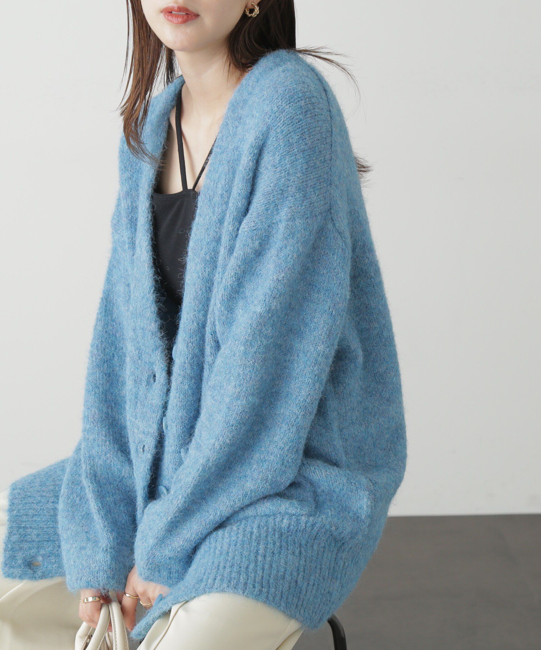  「ウール混リサイクルエコニットカーディガン」|ニット・セーター|