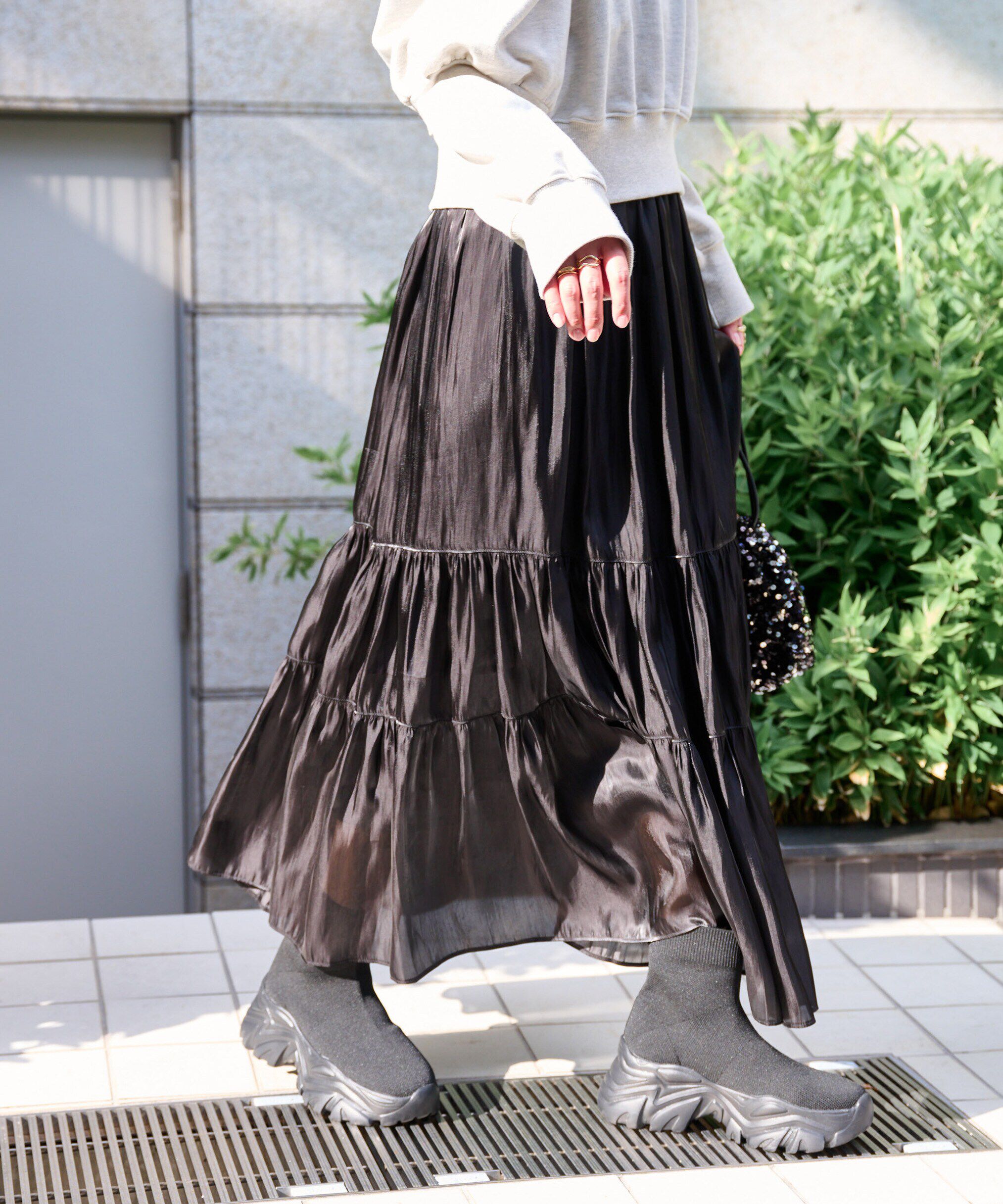  「シャイニーティアードスカート」|スカート|