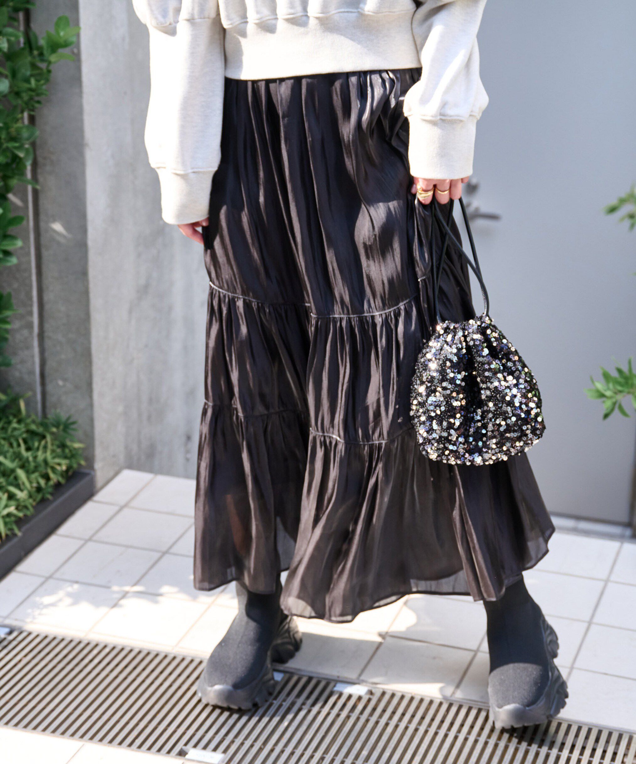  「シャイニーティアードスカート」|スカート|