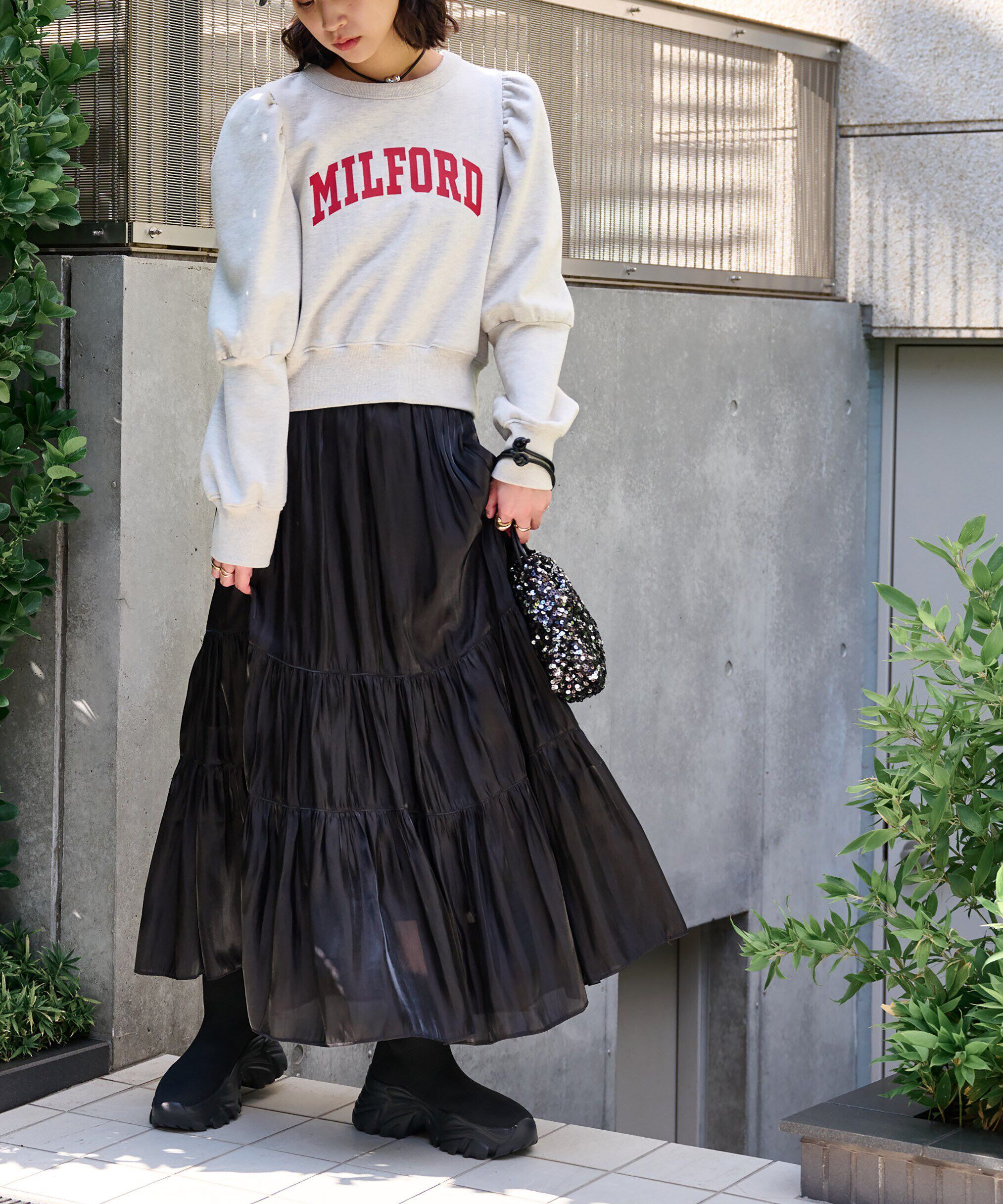  「シャイニーティアードスカート」|スカート|