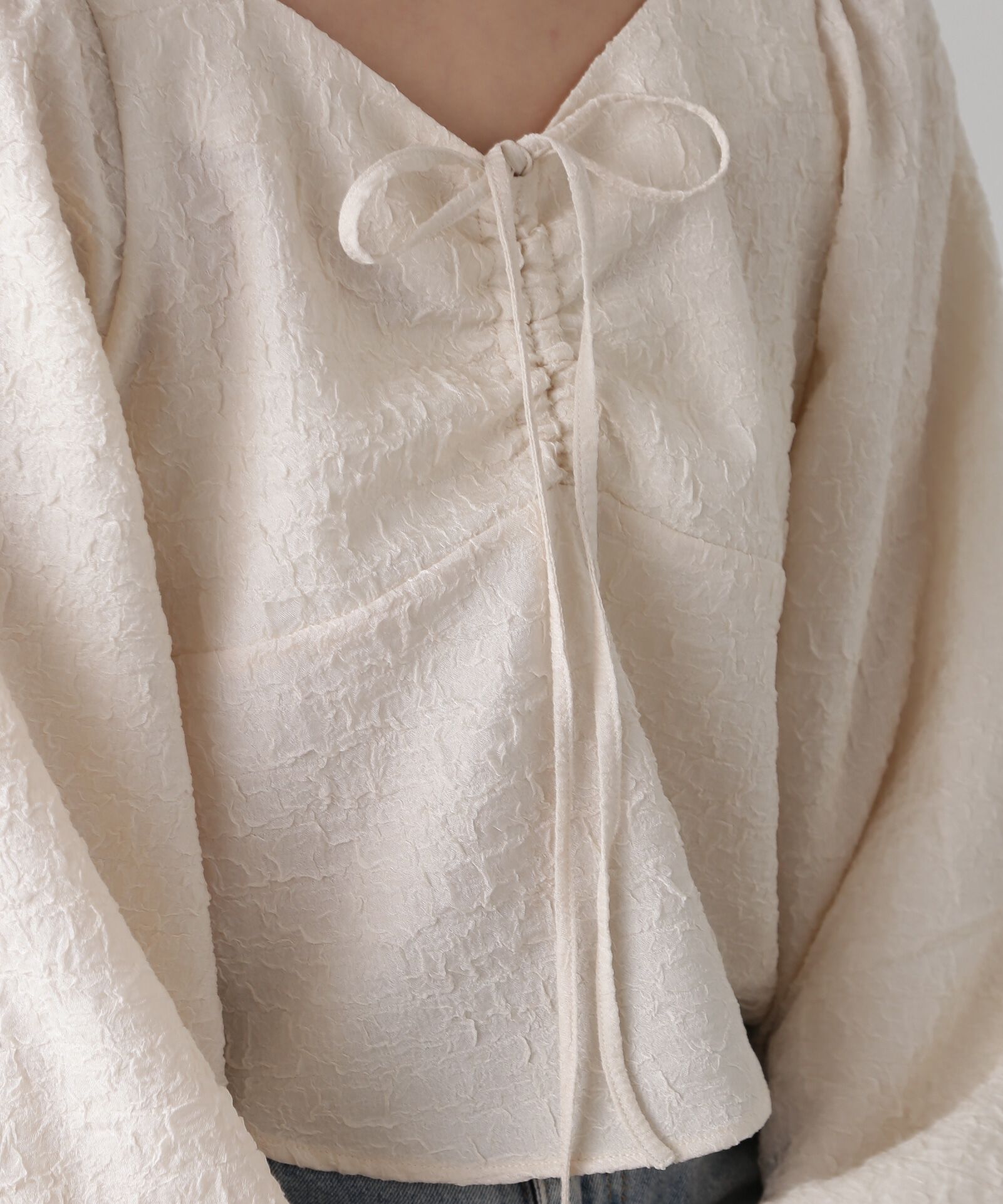  「フロントリボンシャーリングブラウス」|シャツ・ブラウス|