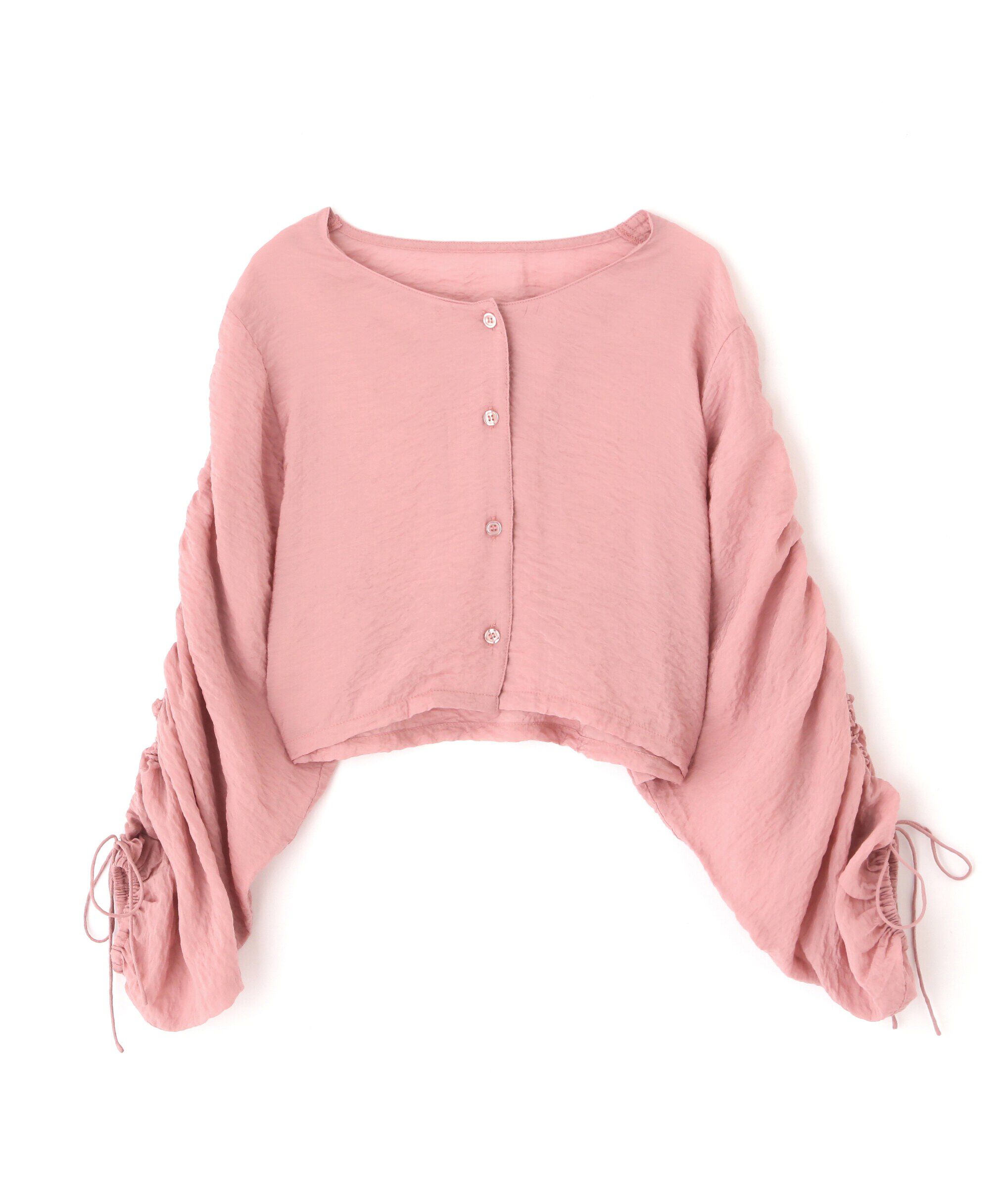  「［グレーカラーWEB限定］袖ドロストギャザーボレロ」|シャツ・ブラウス|