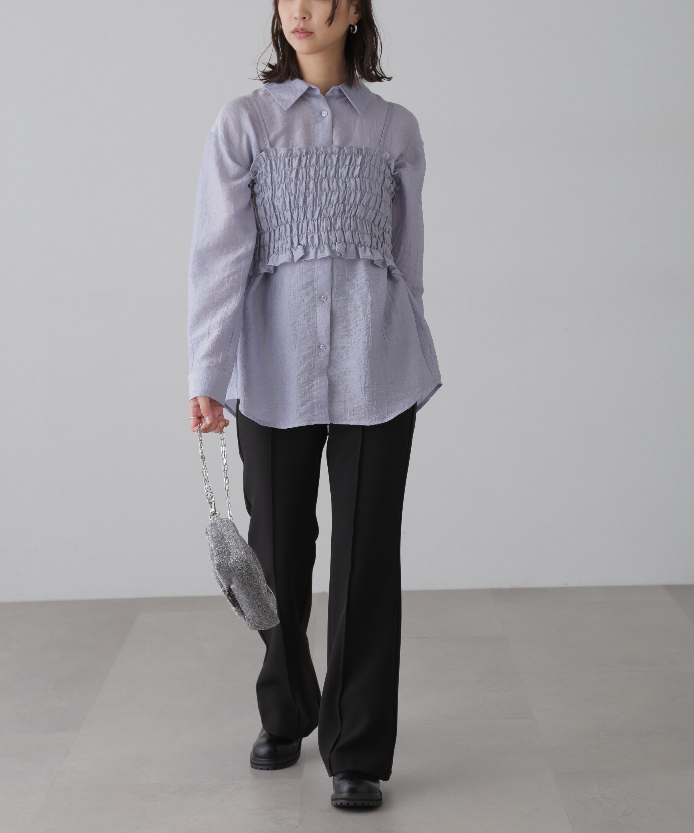  「[低身長サイズ/Sシリーズ]フレアセンタープレスパンツ」|その他|